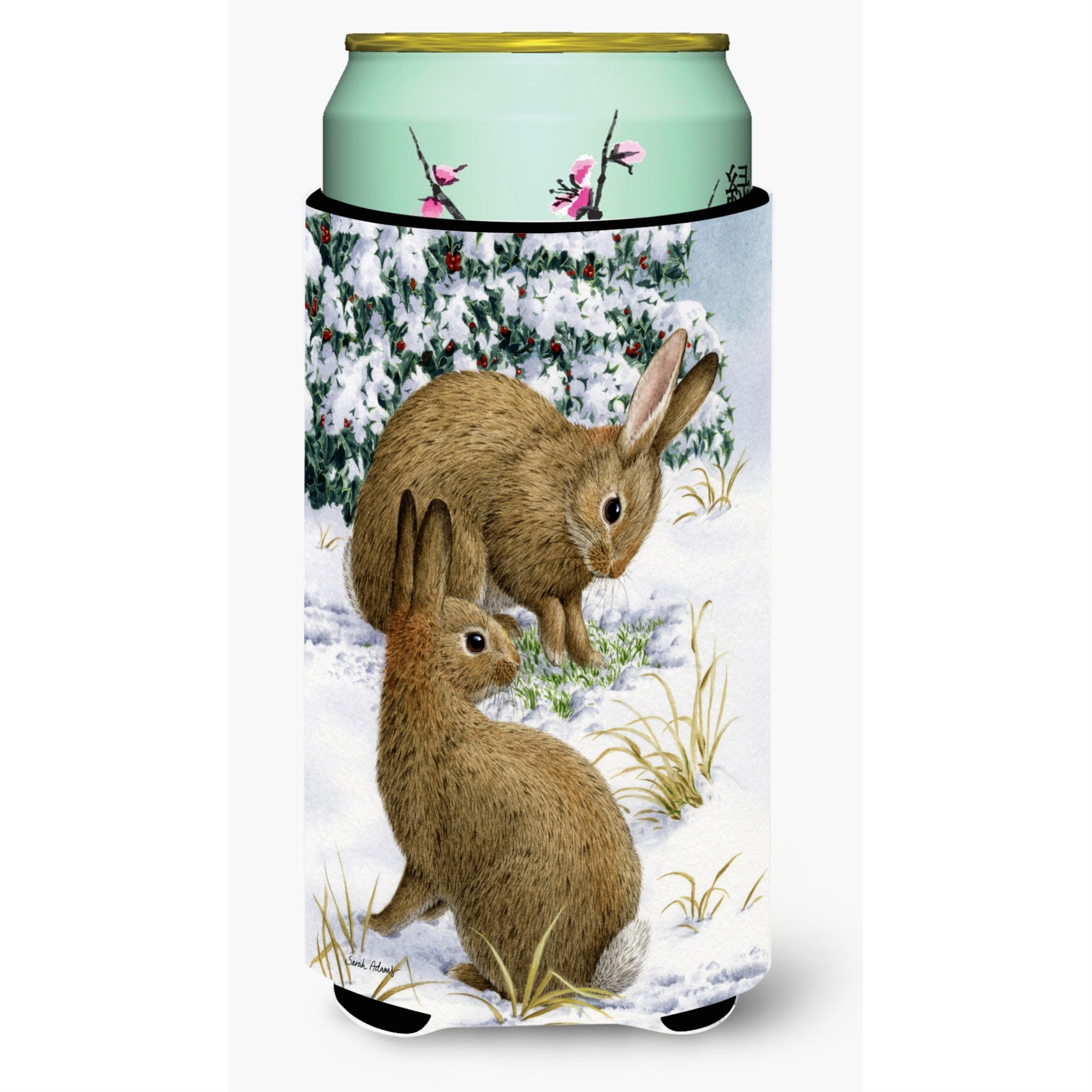'Caroline'S Treasures Rabbit Searching For Grass In The Snow Tall Boy Koozie Hugger, Multicolor''