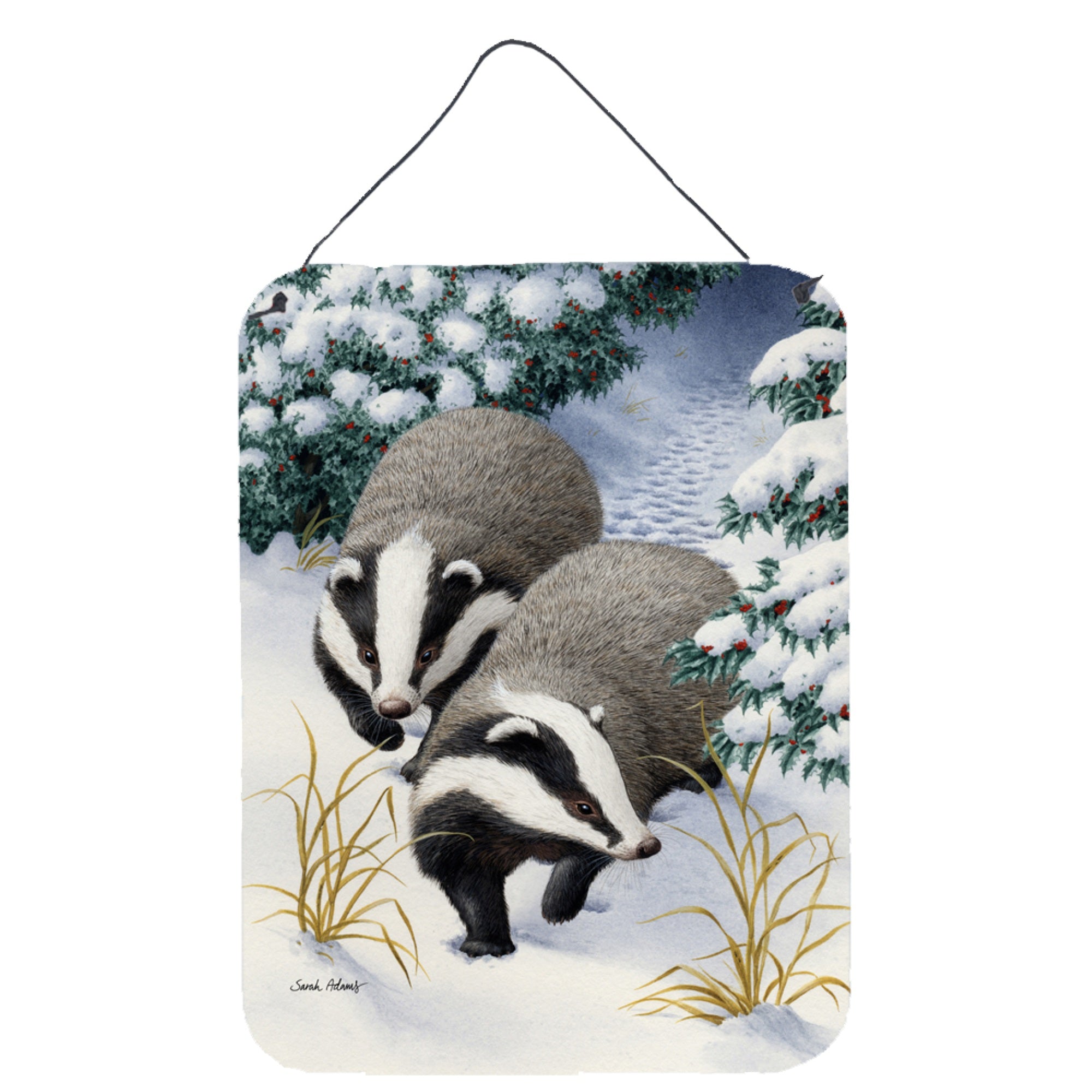 'Caroline'S Treasures Badgers On The Move Wall Or Door Hanging Prints Asa2038Ds1216, 16Hx12W, Multicolor''