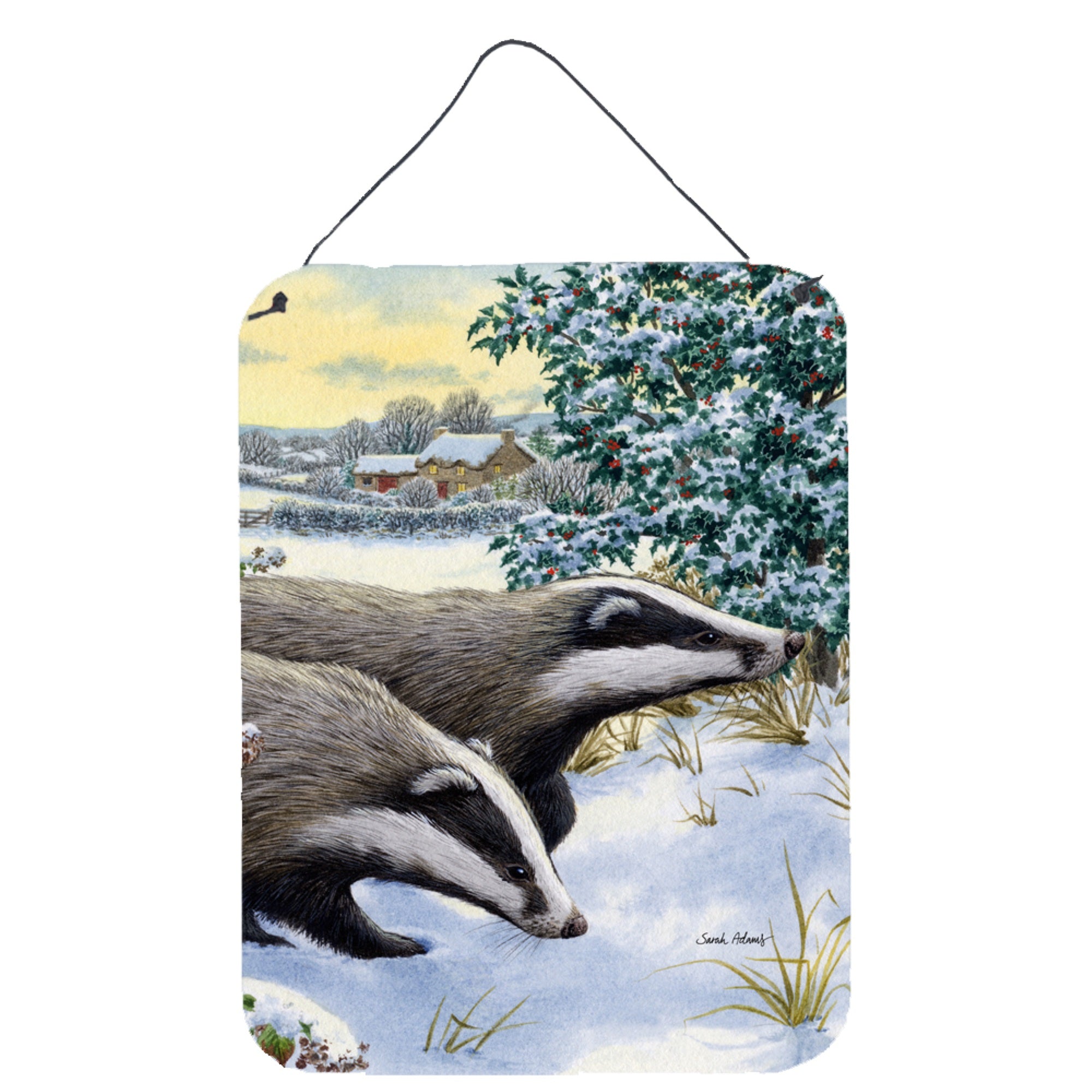 'Caroline'S Treasures Badgers Two Of A Kind Wall Or Door Hanging Prints Asa2041Ds1216, 16Hx12W, Multicolor''