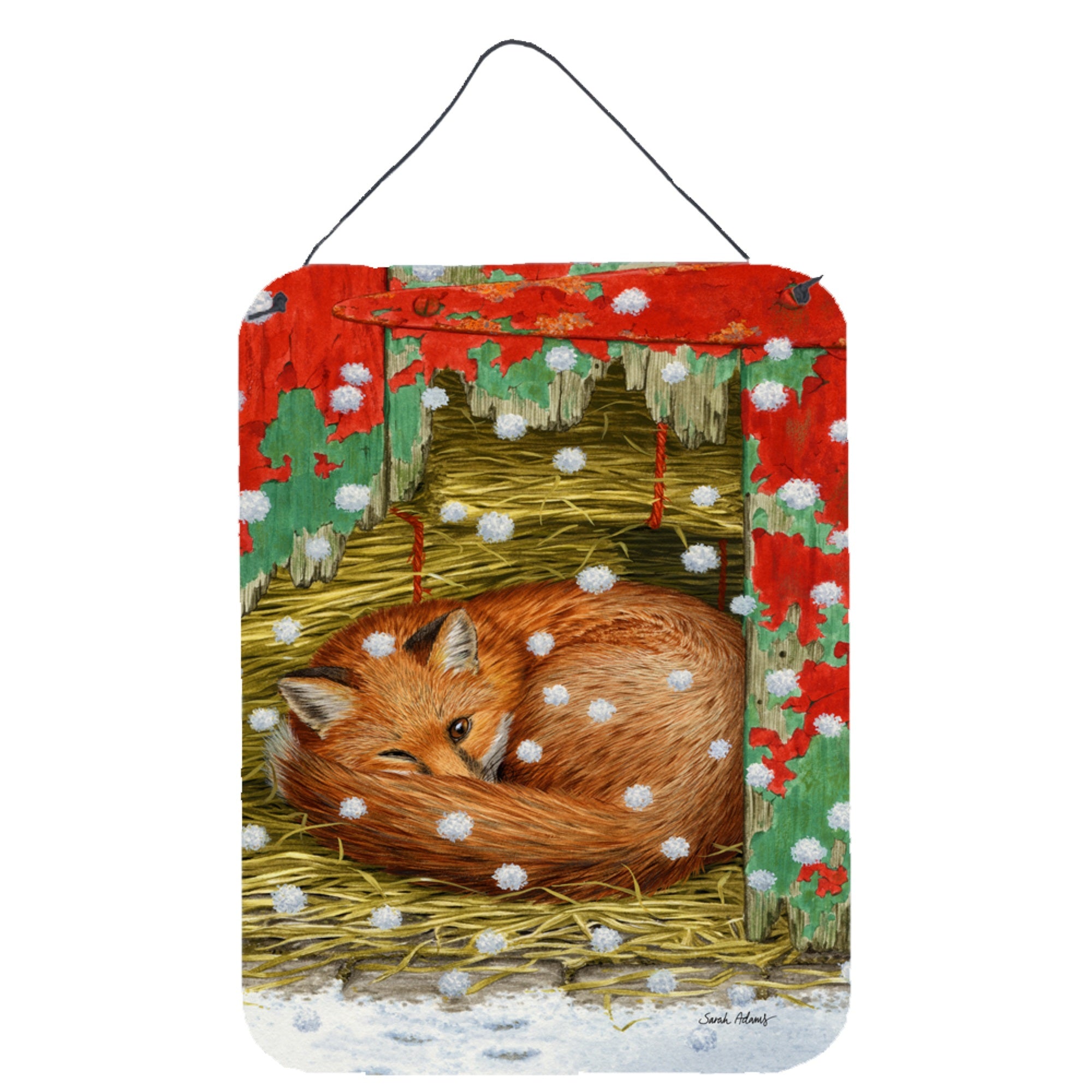 'Caroline'S Treasures Fox Sleeping In The Snow Wall Or Door Hanging Prints Asa2045Ds1216, 16Hx12W, Multicolor''