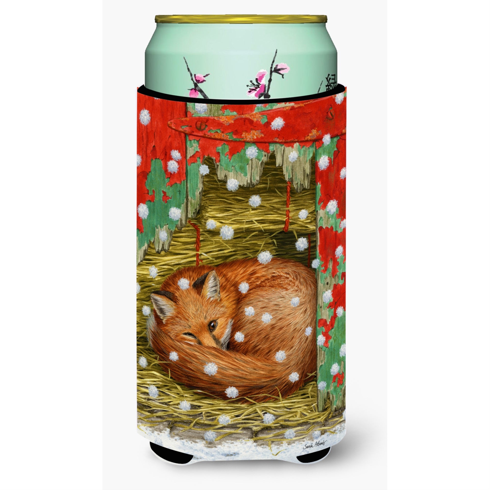 'Caroline'S Treasures Fox Sleeping In The Snow Tall Boy Koozie Hugger, Multicolor''