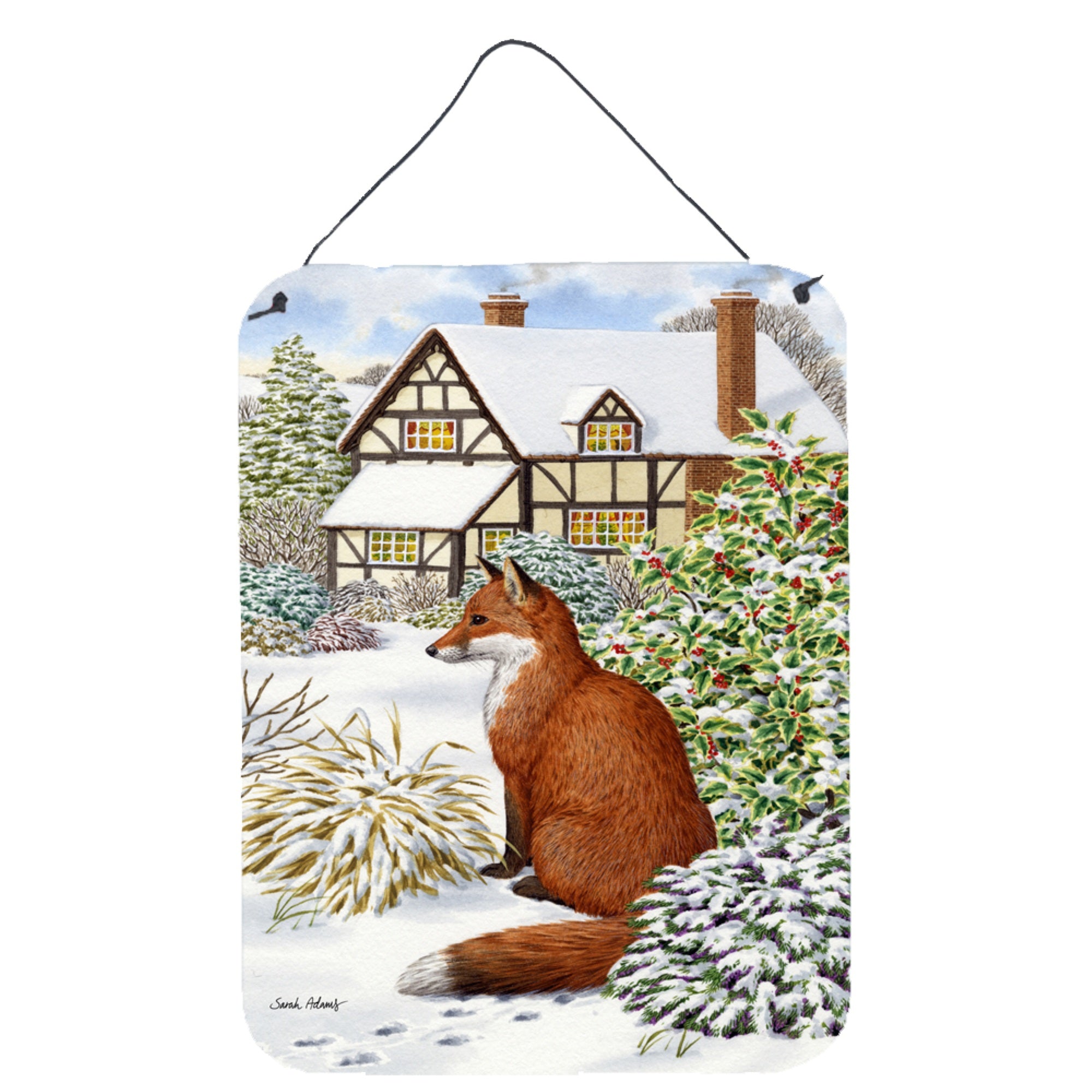 'Caroline'S Treasures Fox By The Cottage Wall Or Door Hanging Prints Asa2046Ds1216, 16Hx12W, Multicolor''
