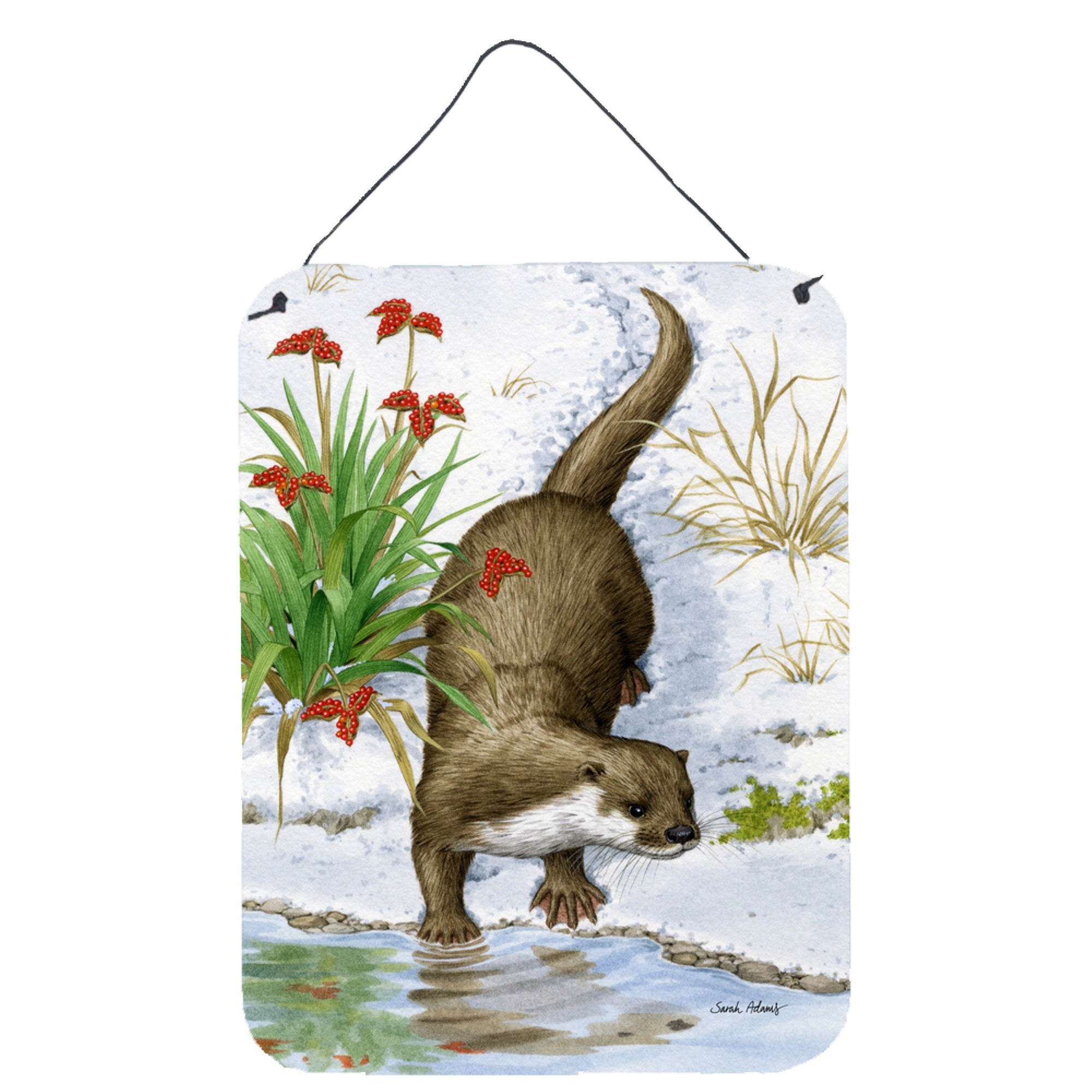 'Caroline'S Treasures Otter By The Water Wall Or Door Hanging Prints Asa2048Ds1216, 16Hx12W, Multicolor''