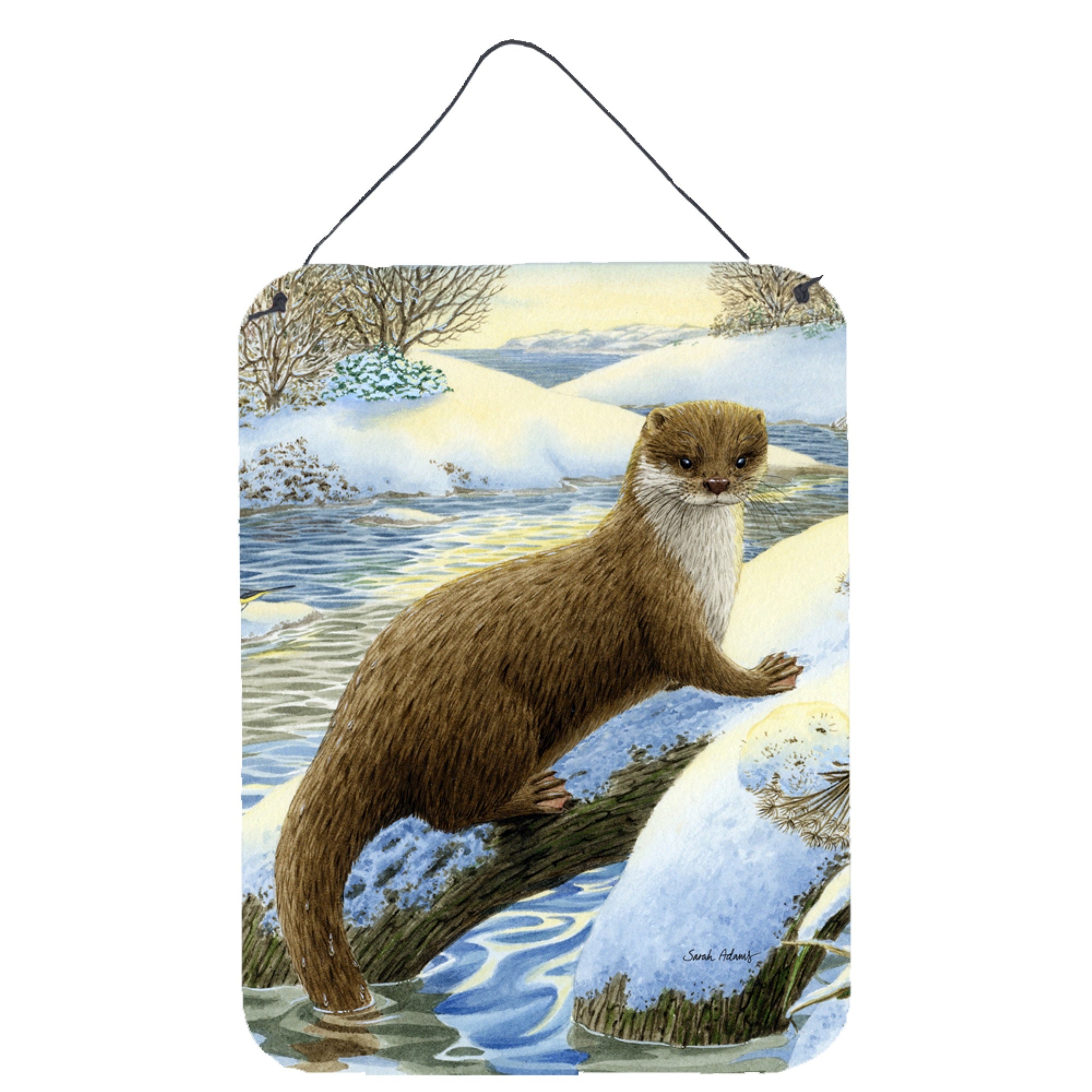'Caroline'S Treasures Otter On The Bank Wall Or Door Hanging Prints Asa2050Ds1216, 16Hx12W, Multicolor''