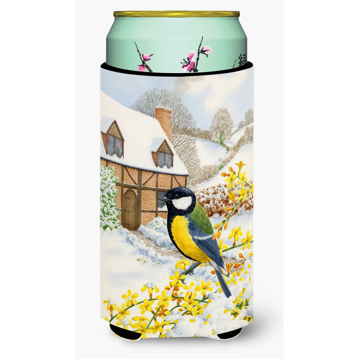 'Caroline'S Treasures Asa2052Tbc Great Tit Tall Boy Koozie Hugger, Multicolor''