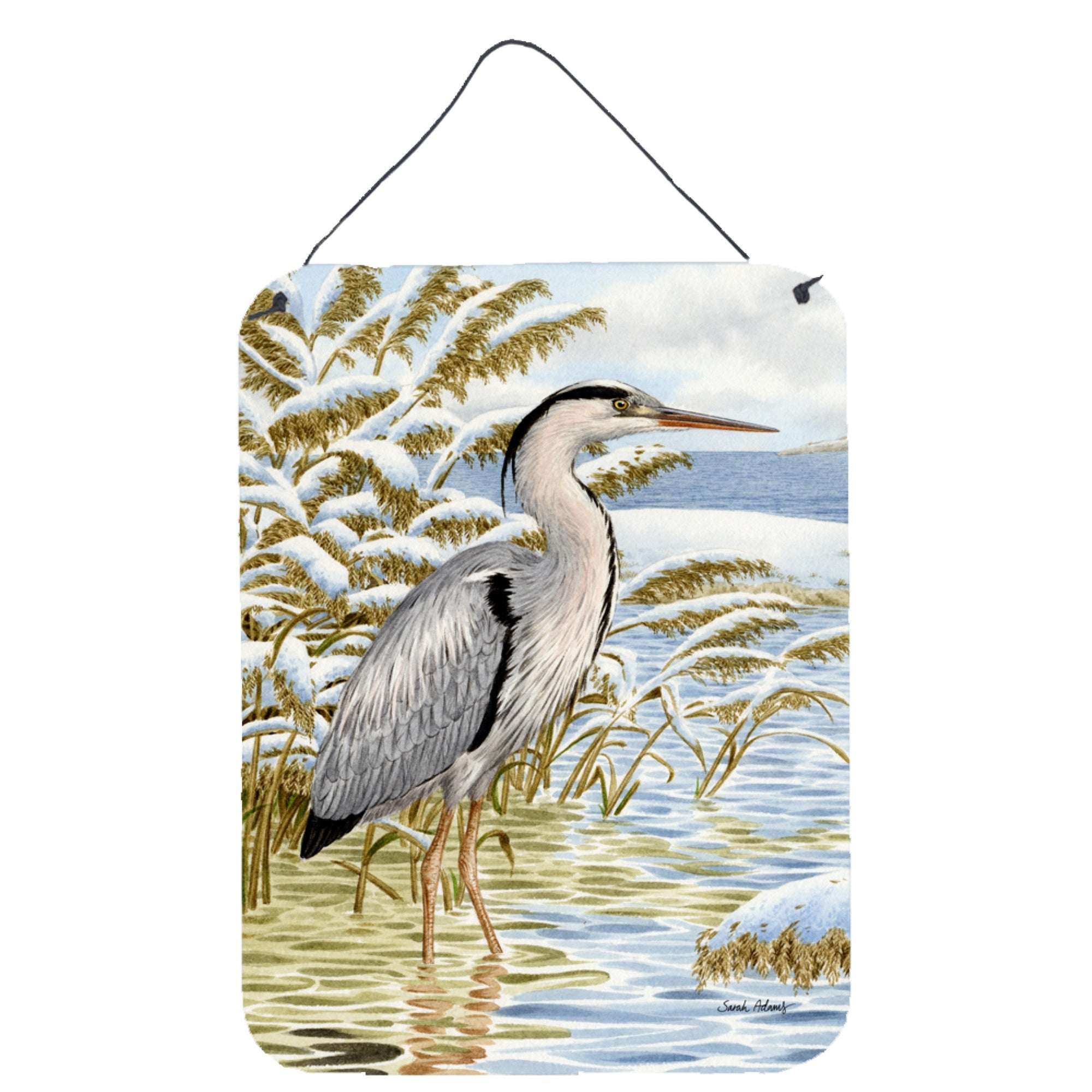 'Caroline'S Treasures Blue Heron In The Water Wall Or Door Hanging Prints Asa2058Ds1216, 16Hx12W, Multicolor''