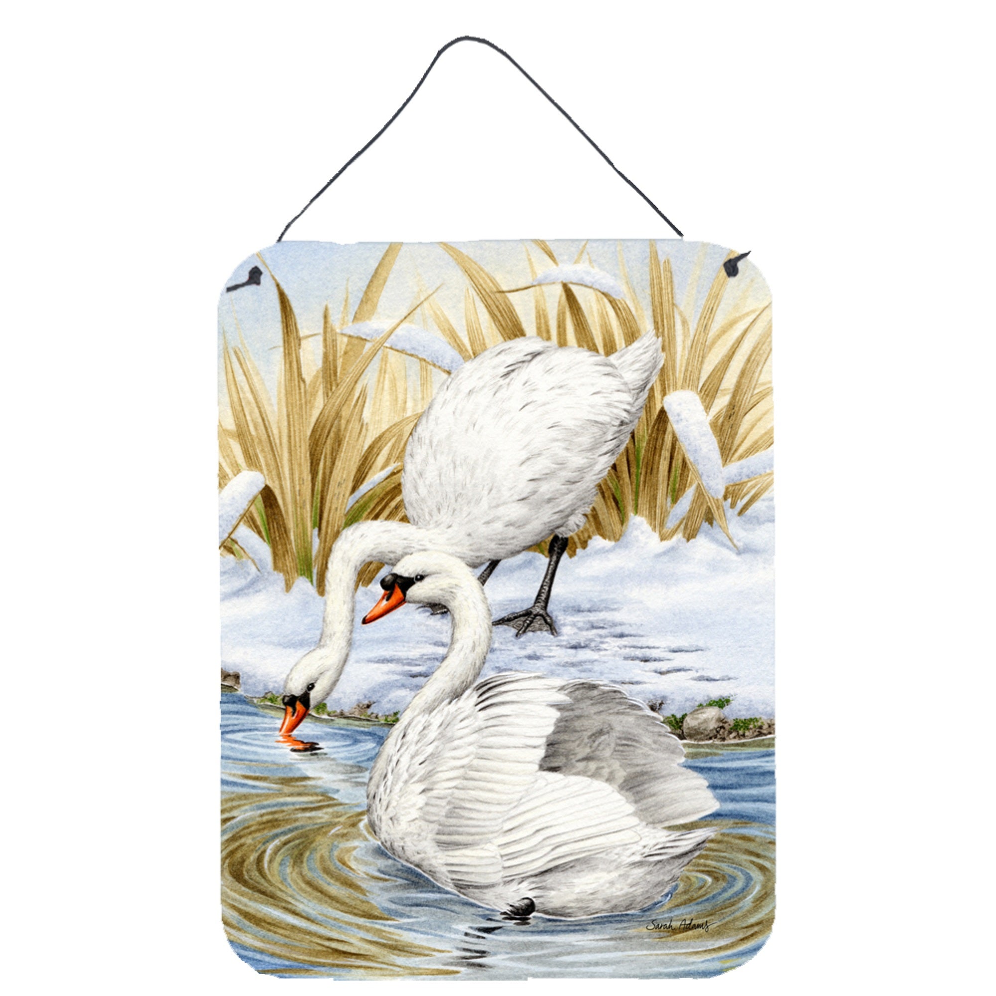 'Caroline'S Treasures White Swans Wall Or Door Hanging Prints Asa2061Ds1216, 16Hx12W, Multicolor''