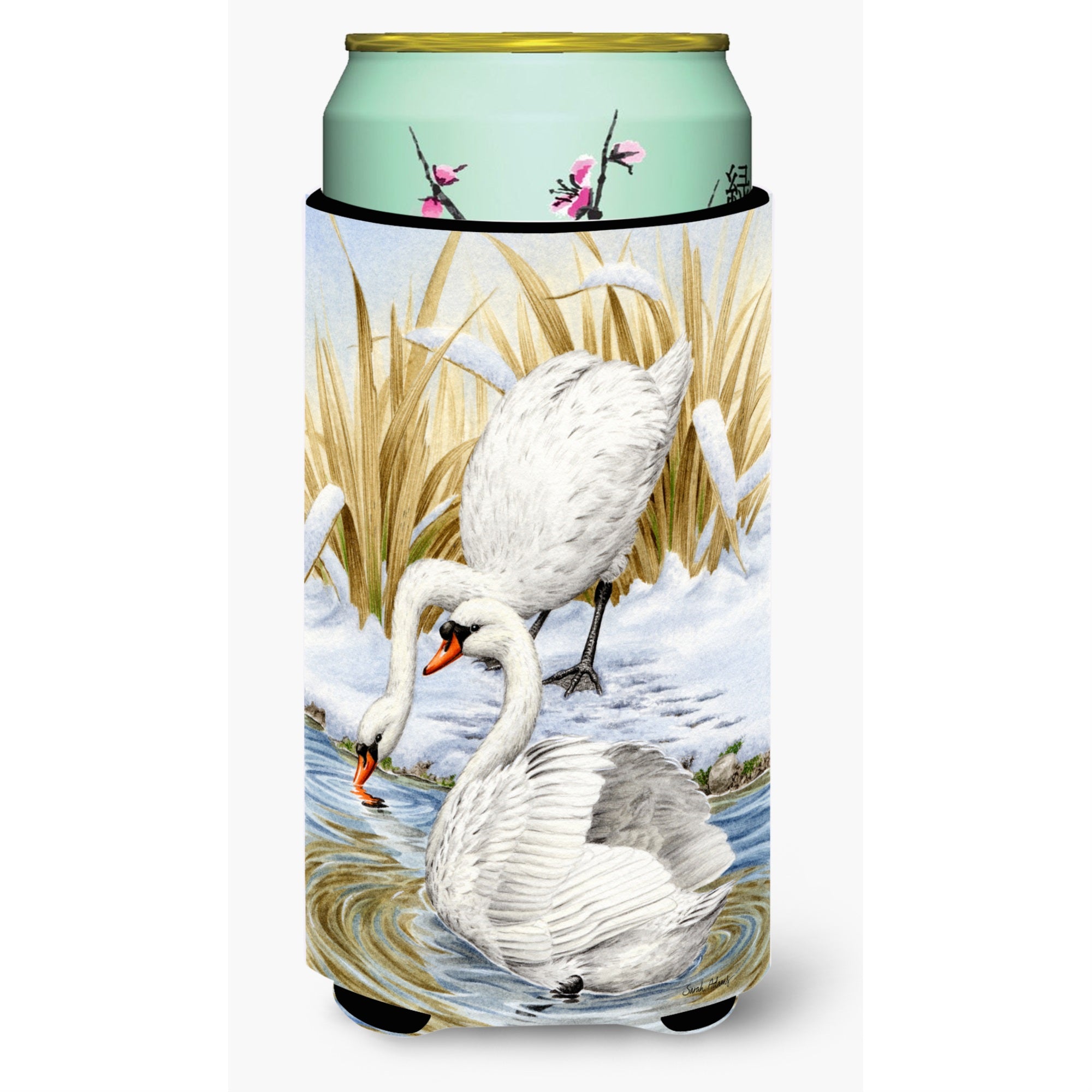 'Caroline'S Treasures White Swans Tall Boy Koozie Hugger, Multicolor''