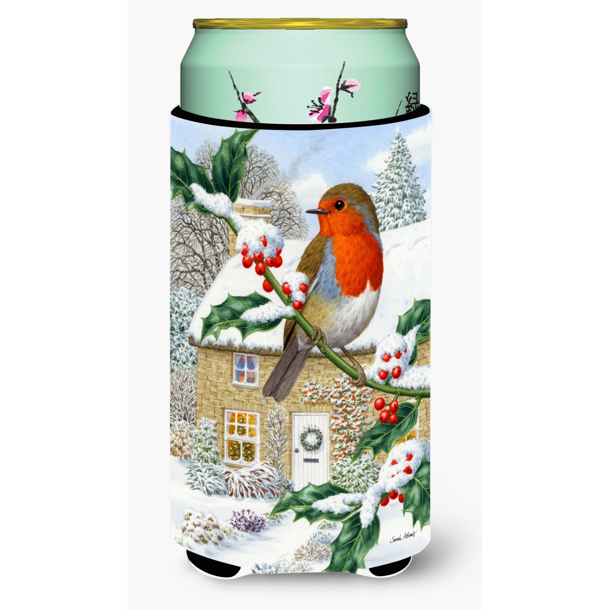 'Caroline'S Treasures European Robin Tall Boy Koozie Hugger, Multicolor''