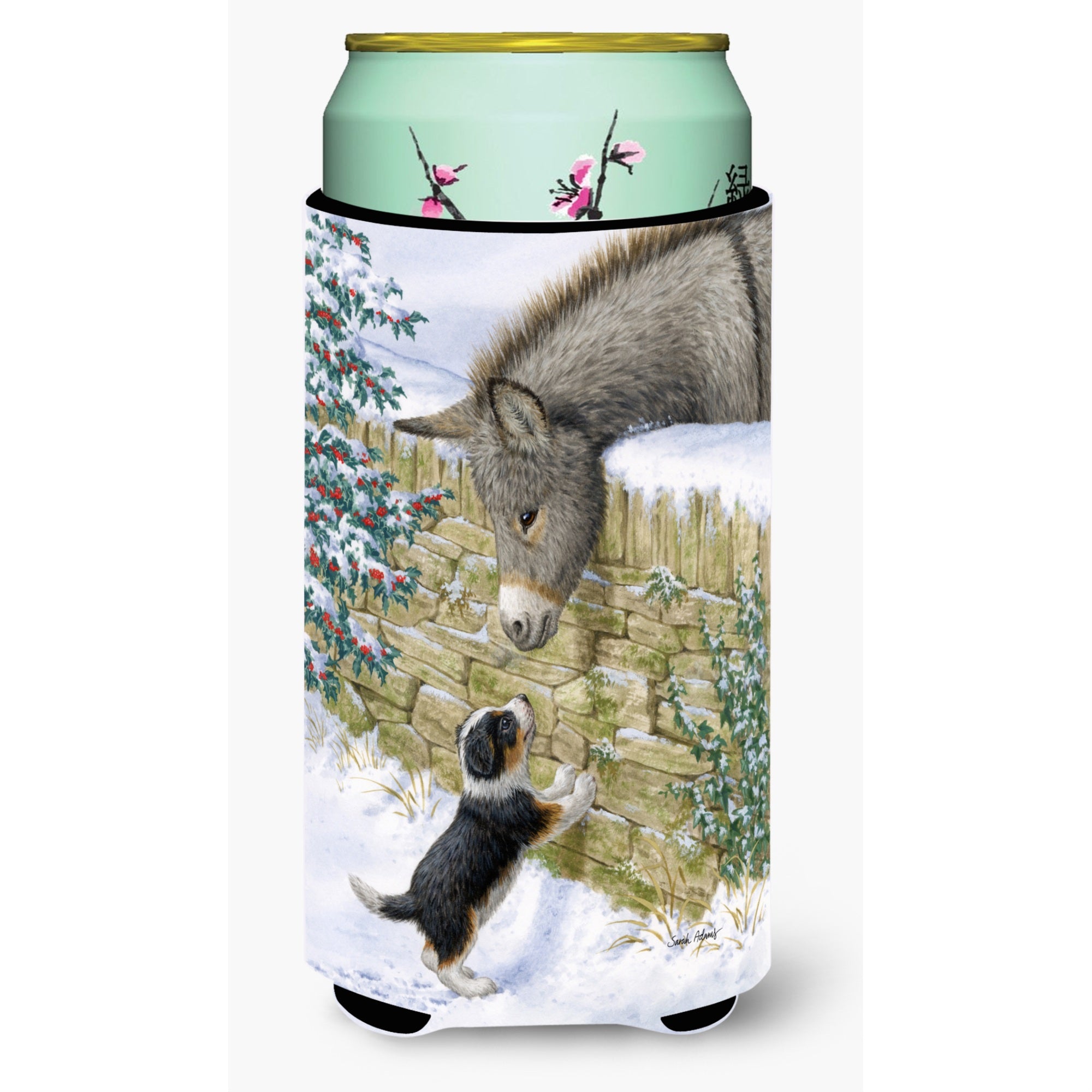 'Caroline'S Treasures Pup And Donkey Tall Boy Koozie Hugger, Multicolor''