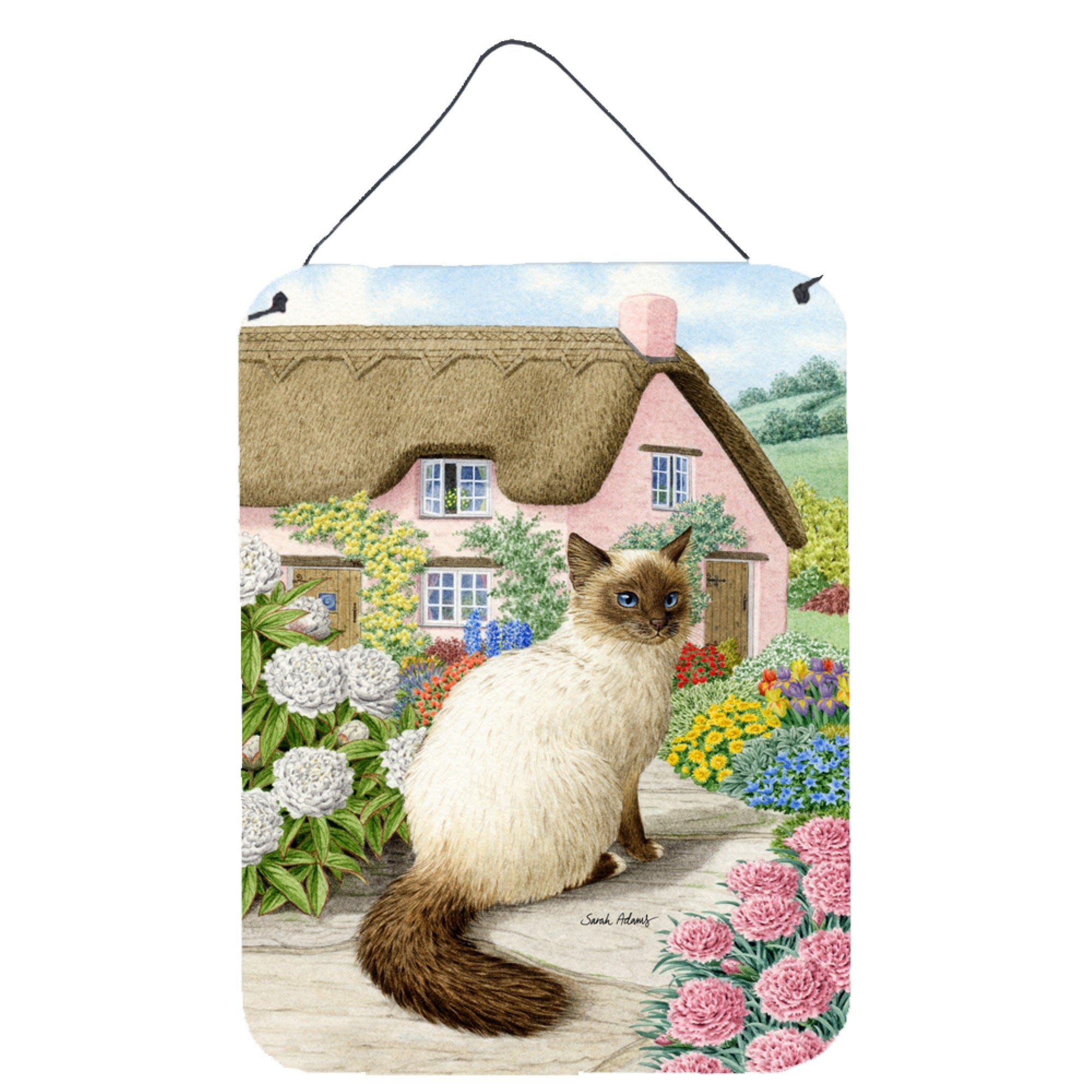 'Caroline'S Treasures Birman Cat And Cottage Wall Or Door Hanging Prints Asa2086Ds1216, 16Hx12W, Multicolor''