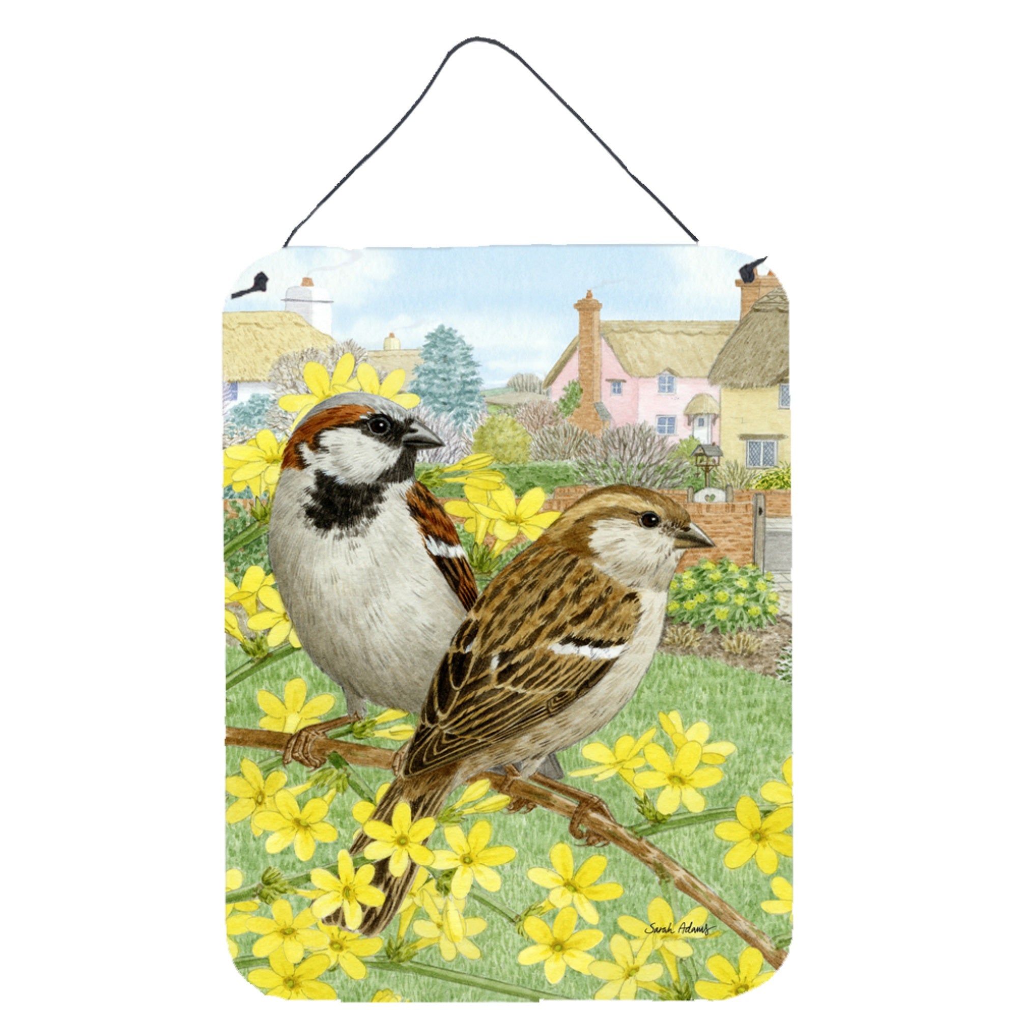'Caroline'S Treasures House Sparrows Wall Or Door Hanging Prints Asa2091Ds1216, 16Hx12W, Multicolor''