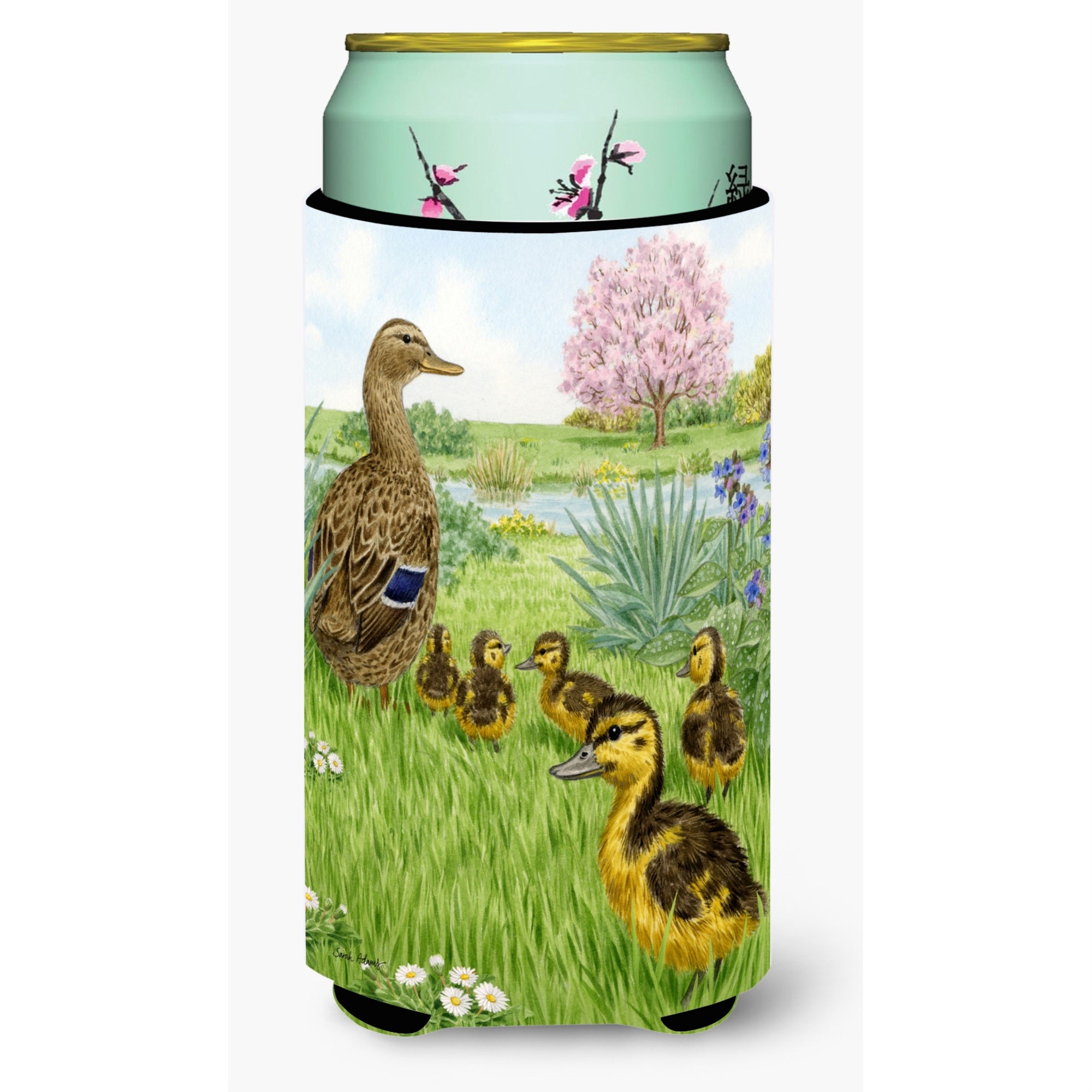 'Caroline'S Treasures Asa2105Tbc Female Mallard Duck And Ducklings Tall Boy Koozie Hugger, Multicolor''