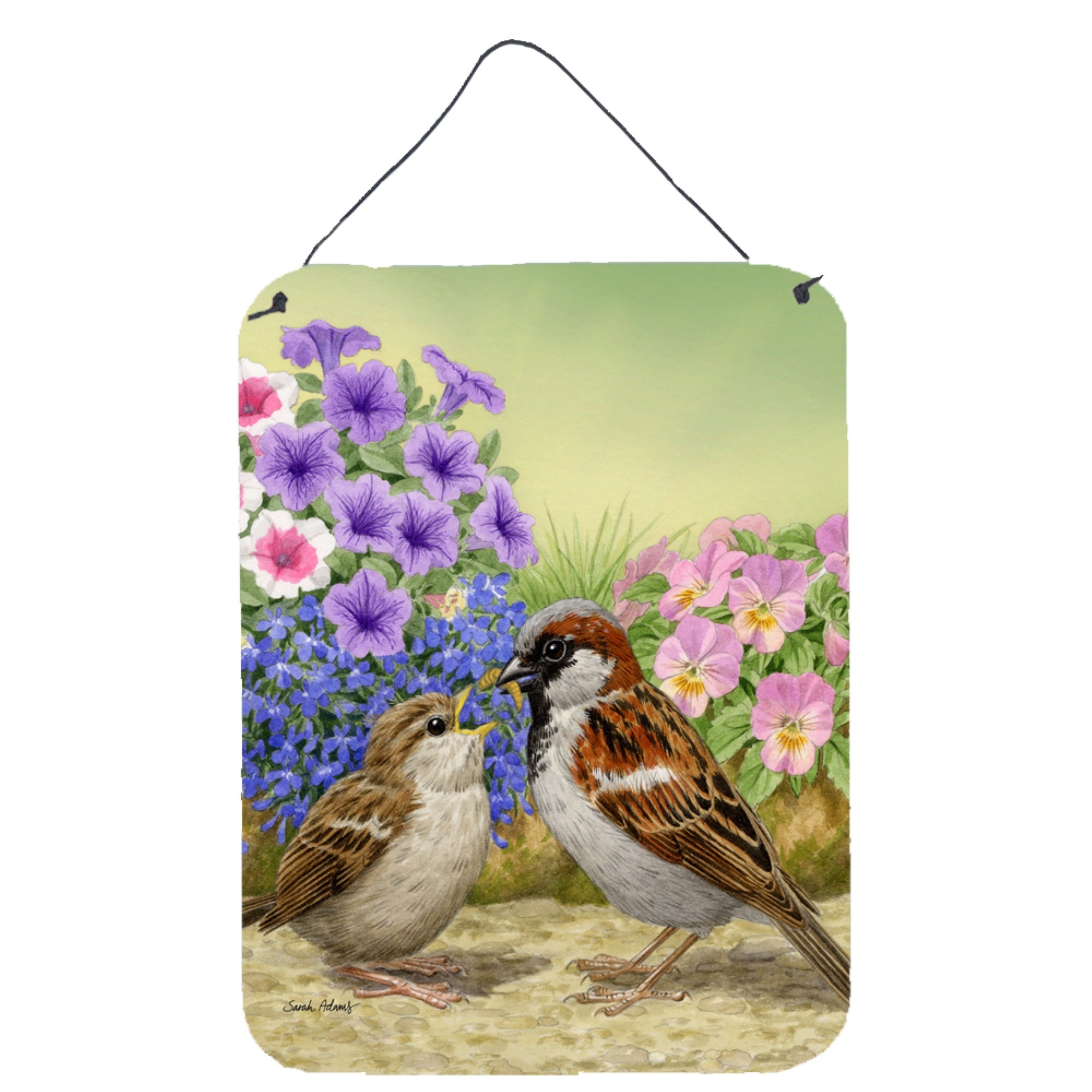 'Caroline'S Treasures House Sparrows Wall Or Door Hanging Prints Asa2112Ds1216, 16Hx12W, Multicolor''