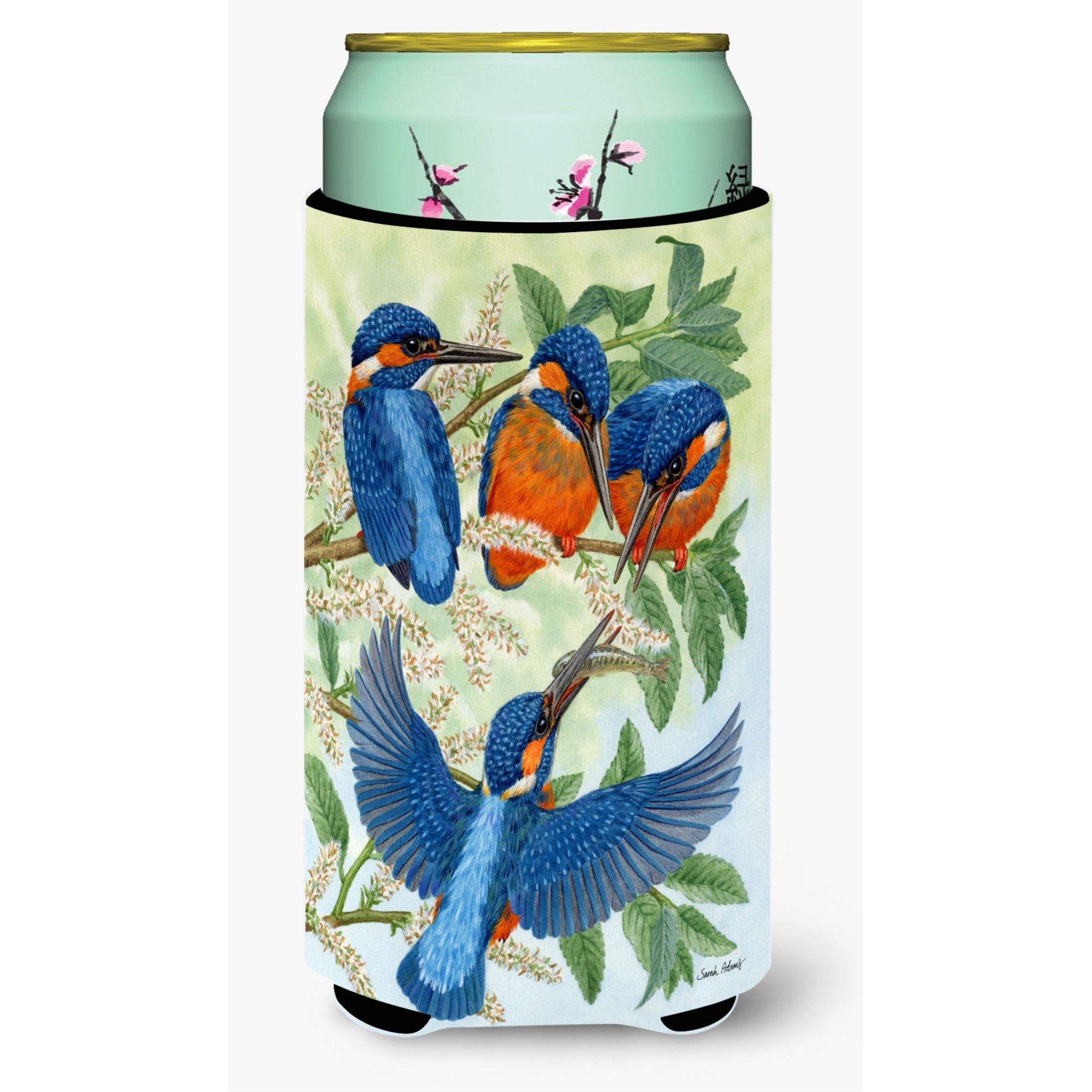 'Caroline'S Treasures Kingfisher Family Tall Boy Koozie Hugger, Multicolor''