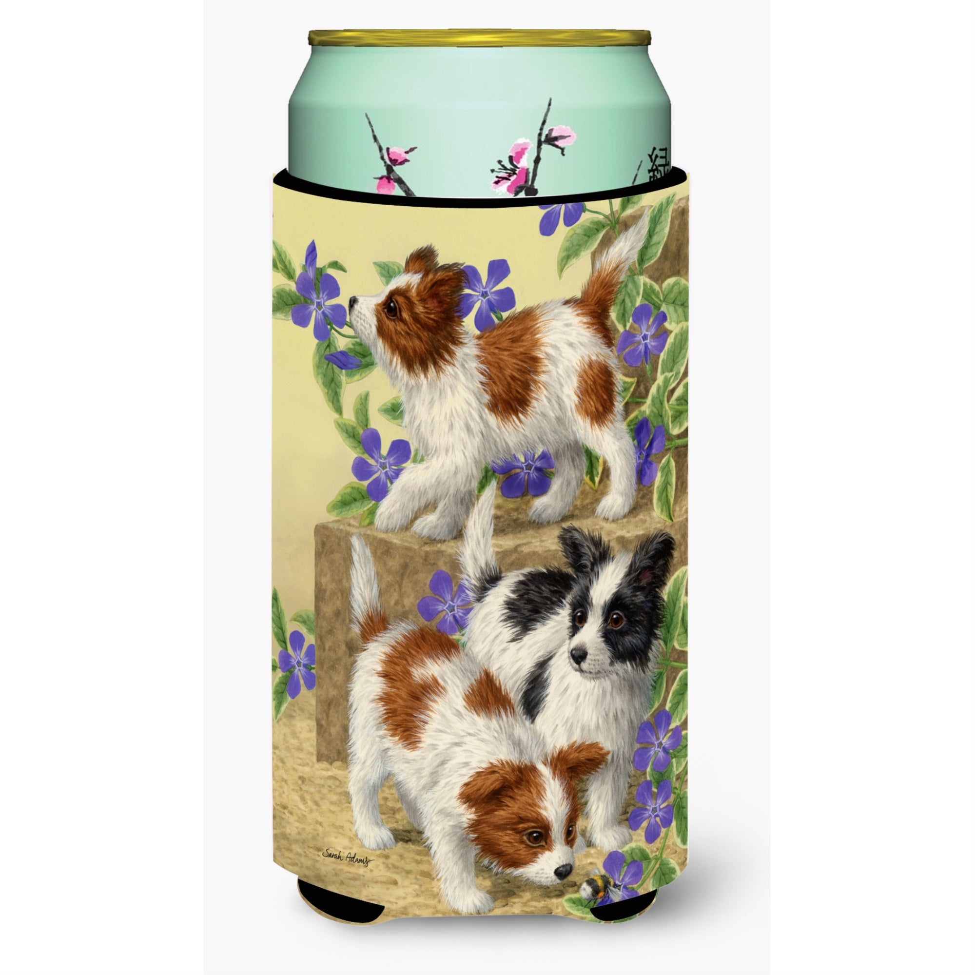 'Caroline'S Treasures Papillon Pups Tall Boy Koozie Hugger, Multicolor''