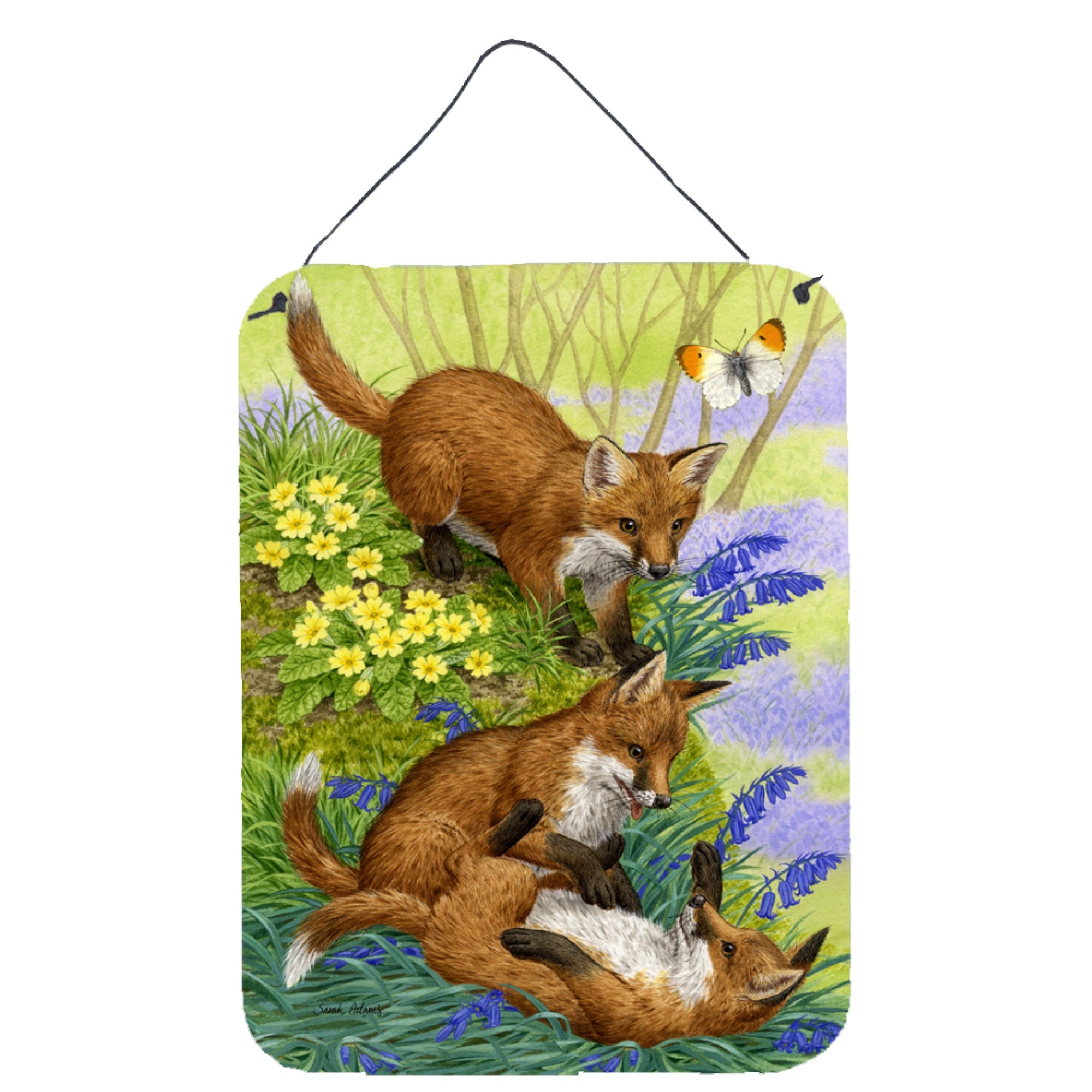 'Caroline'S Treasures Fox Cubs Wall Or Door Hanging Prints Asa2131Ds1216, 16Hx12W, Multicolor''