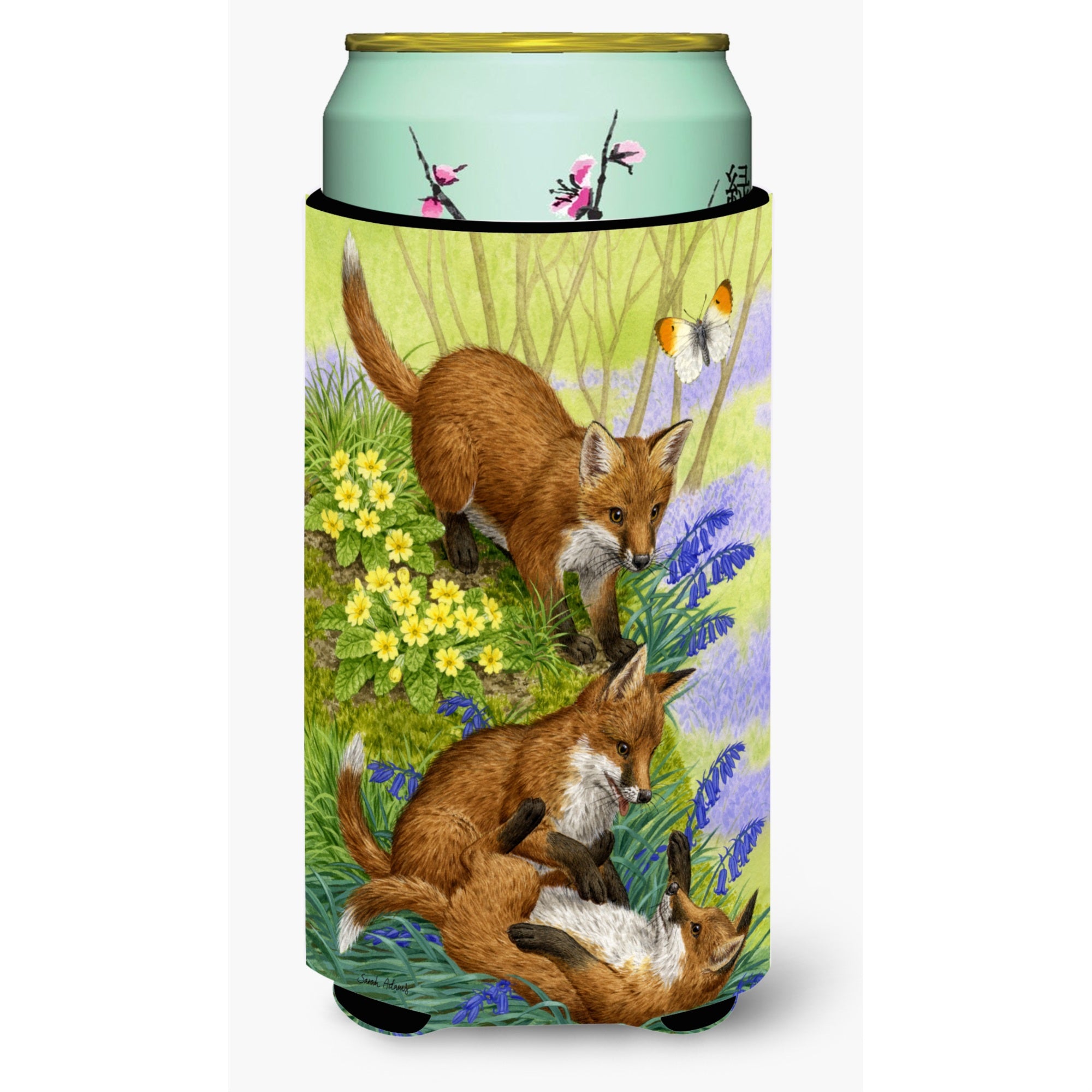 'Caroline'S Treasures Asa2131Tbc Fox Cubs Tall Boy Koozie Hugger, Multicolor''
