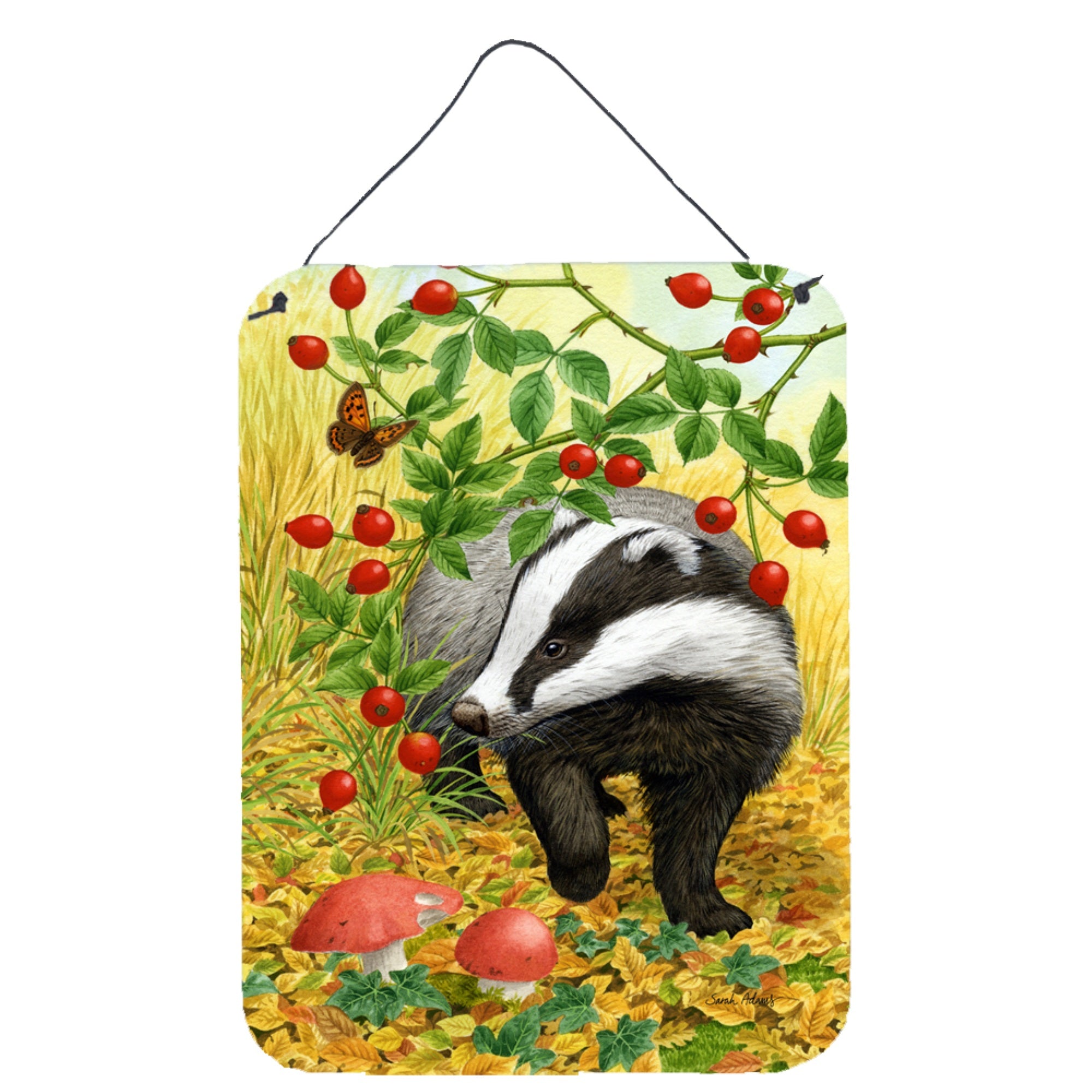 'Caroline'S Treasures Badger Wall Or Door Hanging Prints Asa2135Ds1216, 16Hx12W, Multicolor''