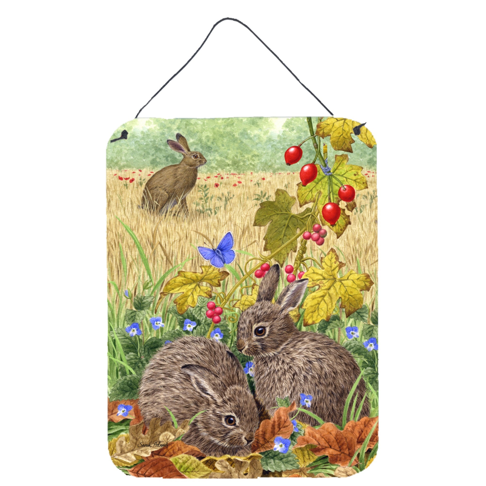 'Caroline'S Treasures Leverets And Rabbit Wall Or Door Hanging Prints Asa2140Ds1216, 16Hx12W, Multicolor''
