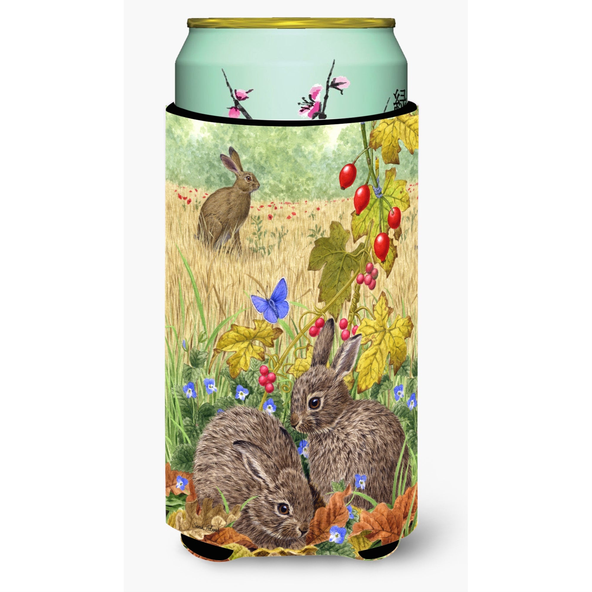 'Caroline'S Treasures Leverets And Rabbit Tall Boy Koozie Hugger, Multicolor''