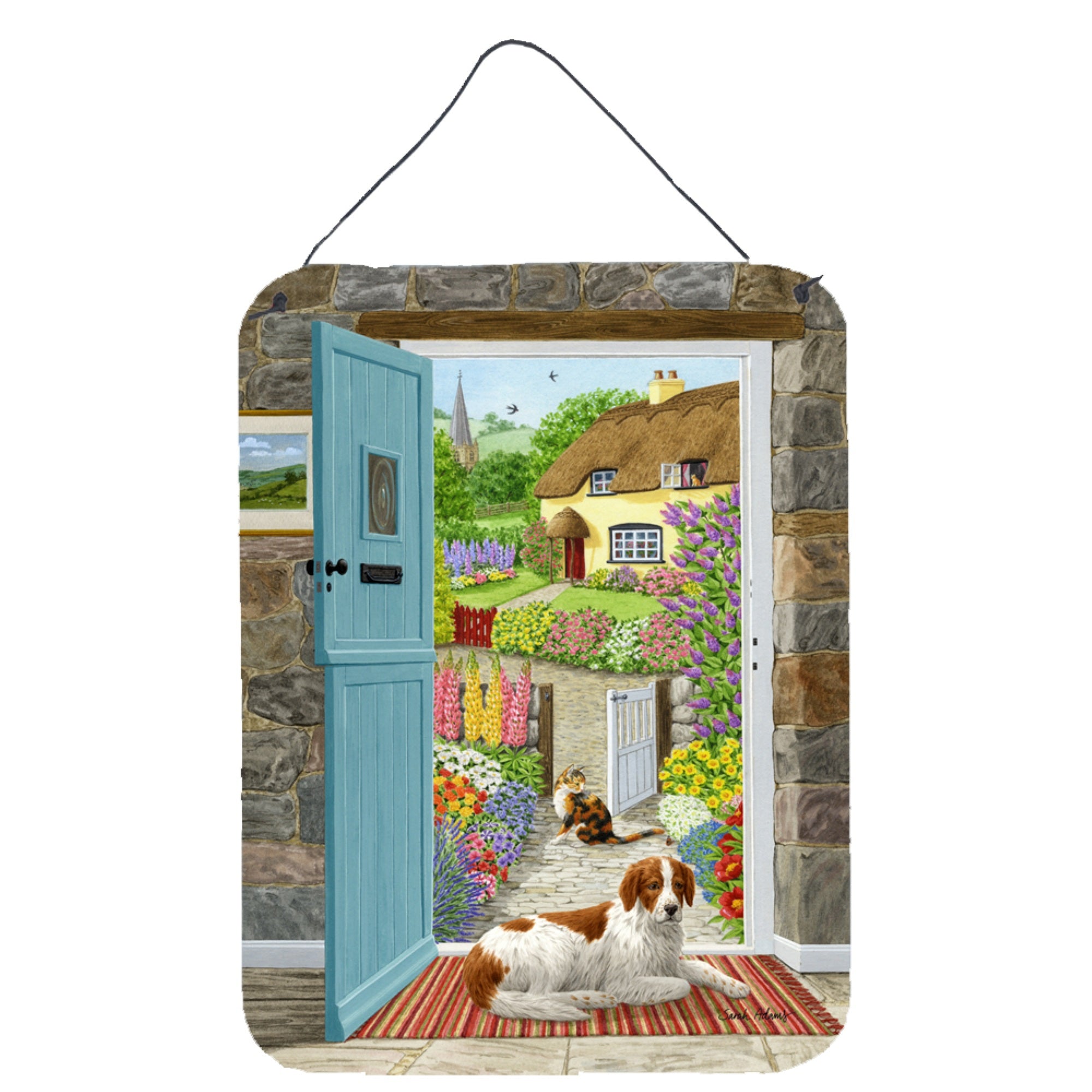 'Caroline'S Treasures Welsh Springer Spaniel At The Cottage Wall Or Door Hanging Prints Asa2144Ds1216, 16Hx12W, Multicolor''