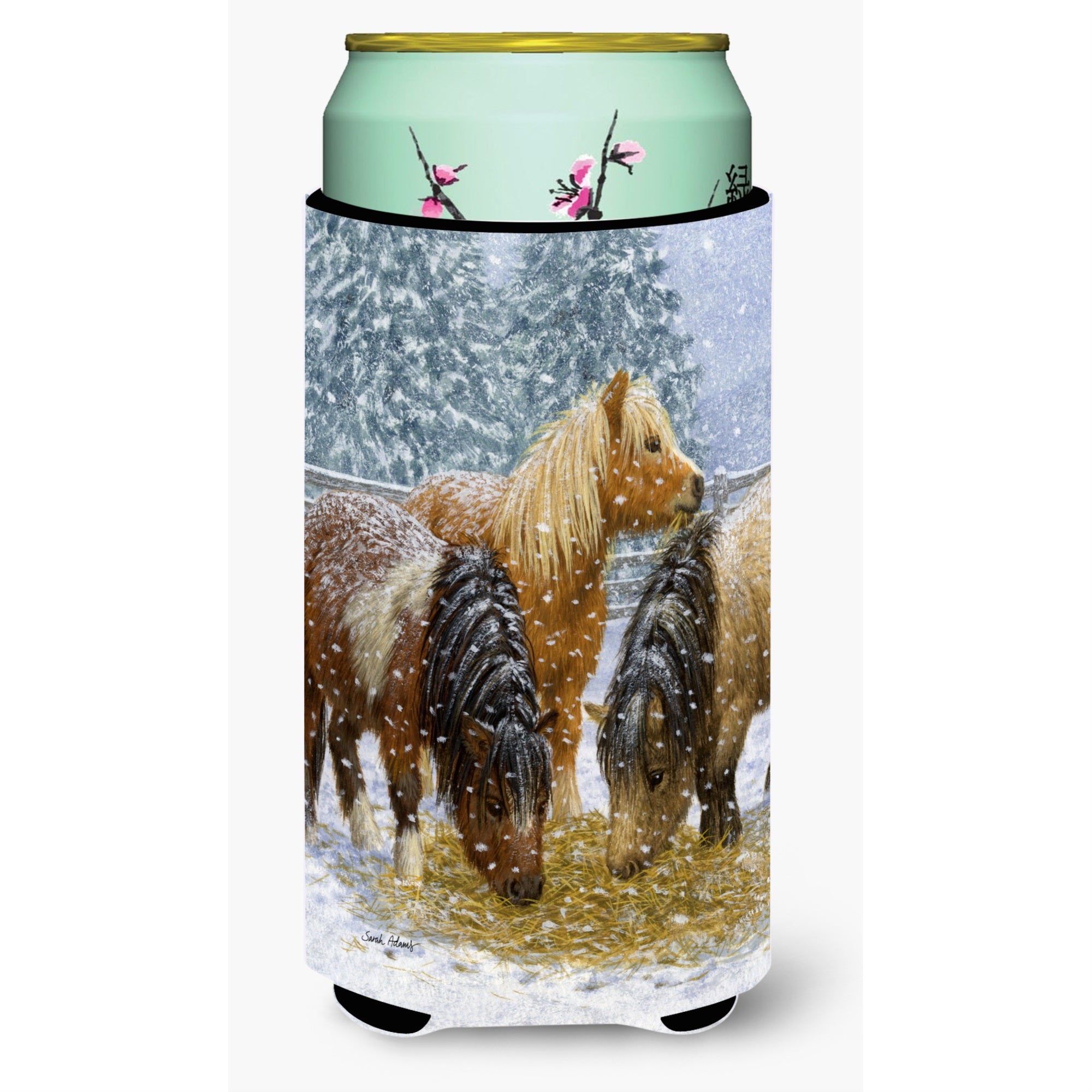 'Caroline'S Treasures Shtetl And Ponies Tall Boy Koozie Hugger, Multicolor''