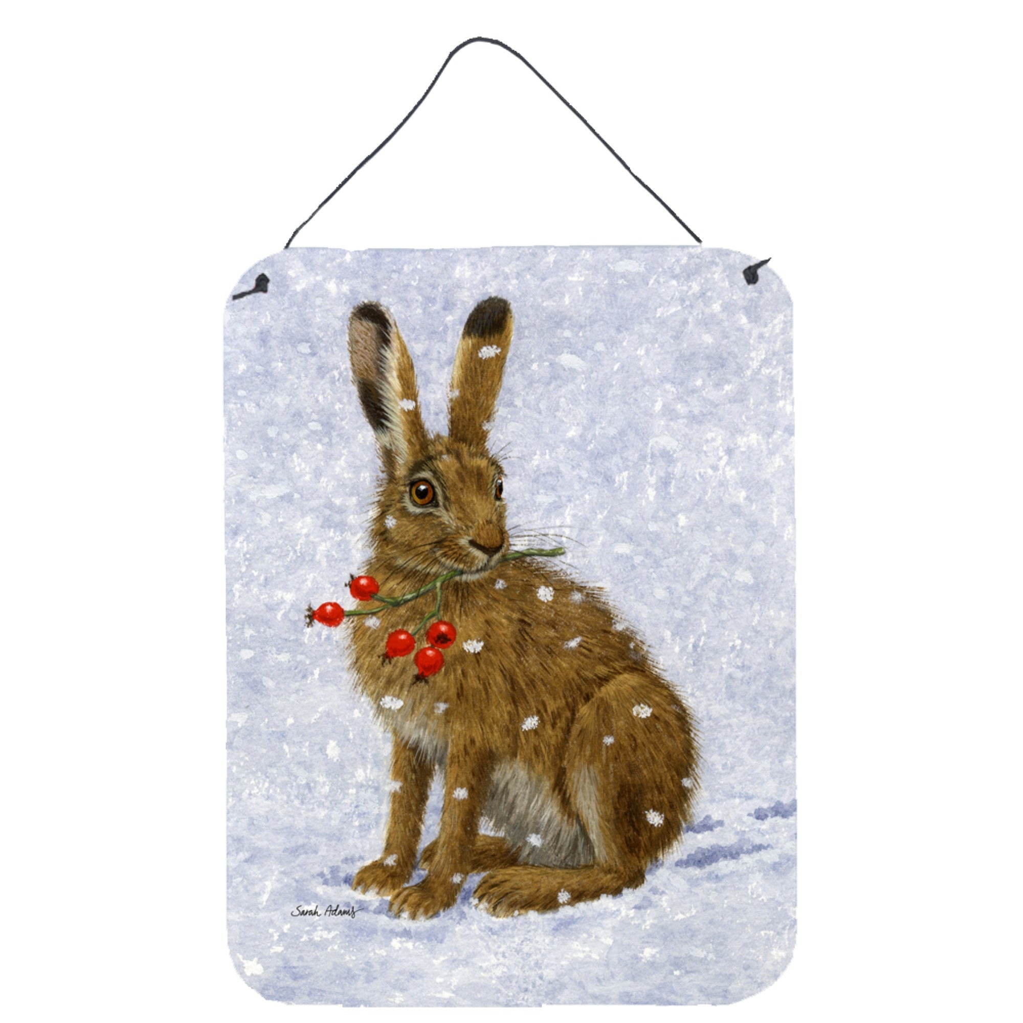 'Caroline'S Treasures Rabbit Hare & Rosehips Wall Or Door Hanging Prints Asa2147Ds1216, 16Hx12W, Multicolor''