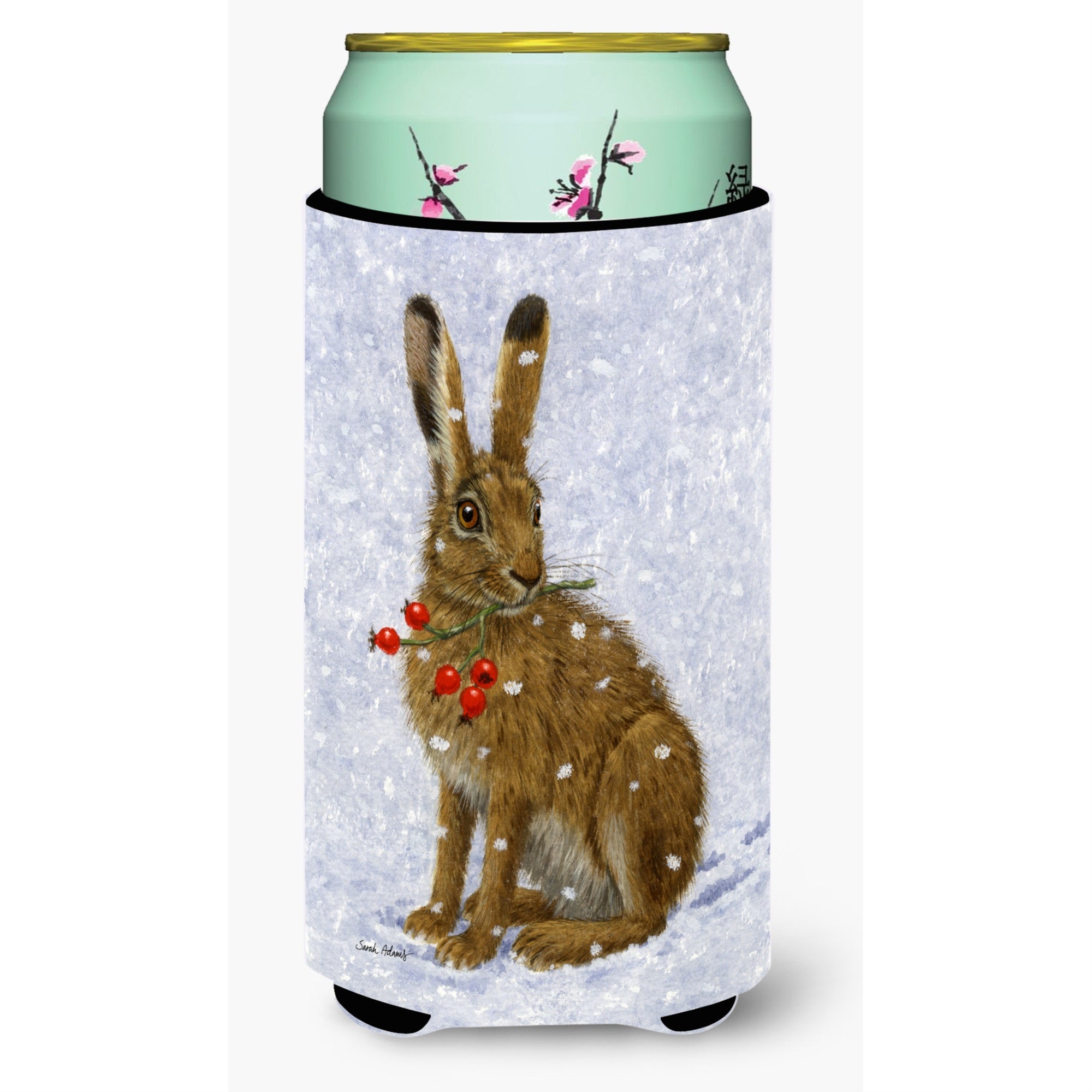 'Caroline'S Treasures Rabbit Hare And Rosehips Tall Boy Koozie Hugger, Multicolor''
