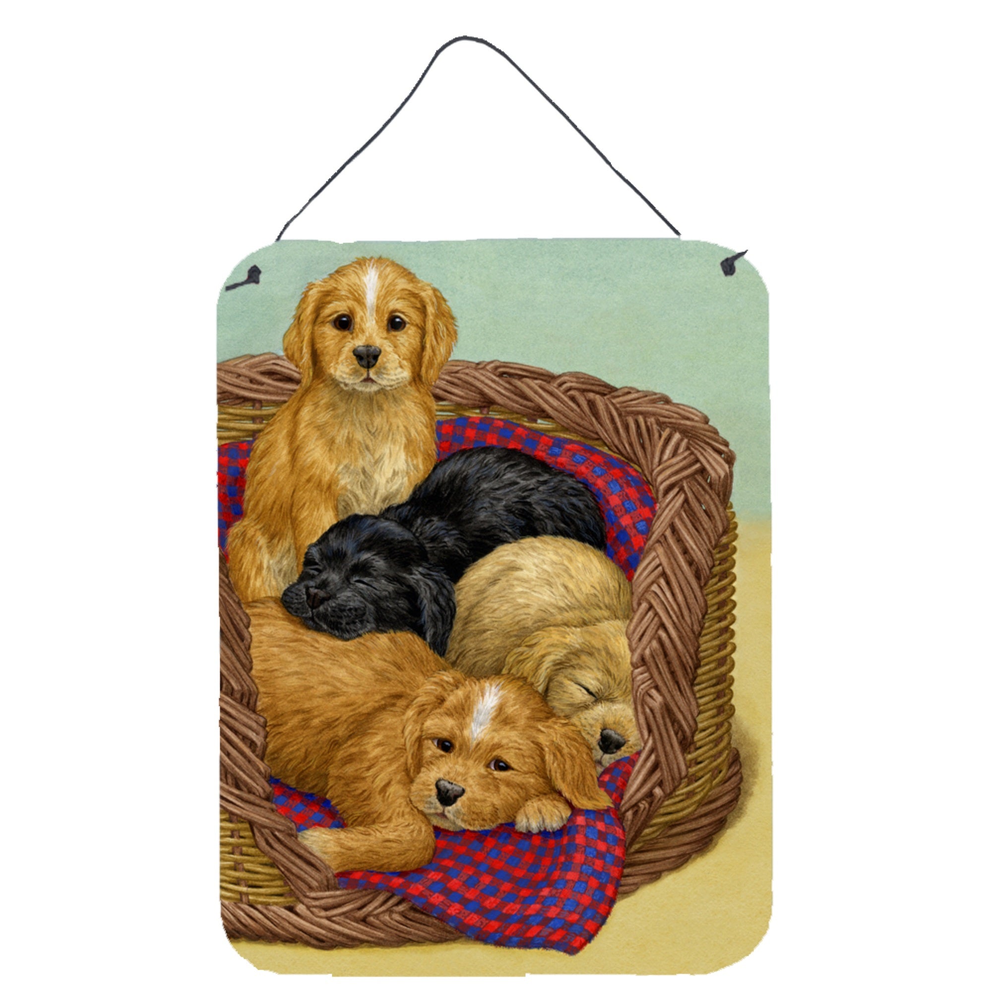 'Caroline'S Treasures Puppies Wall Or Door Hanging Prints Asa2155Ds1216, 16Hx12W, Multicolor''