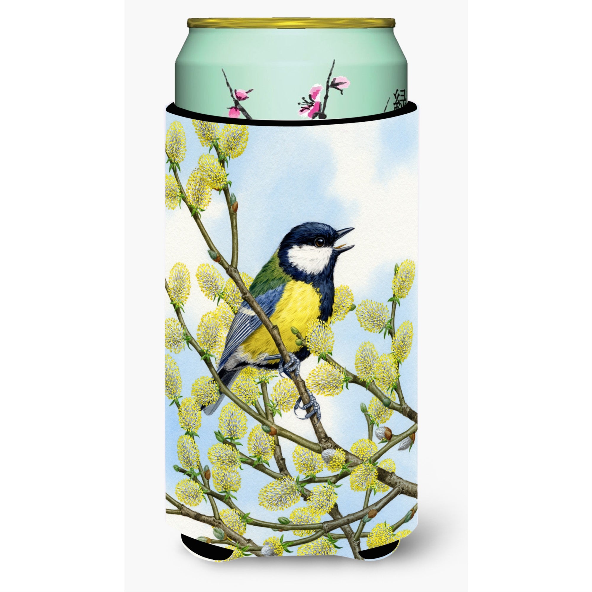 'Caroline'S Treasures Eurasian Blue Tit On A Branch Tall Boy Koozie Hugger, Multicolor''