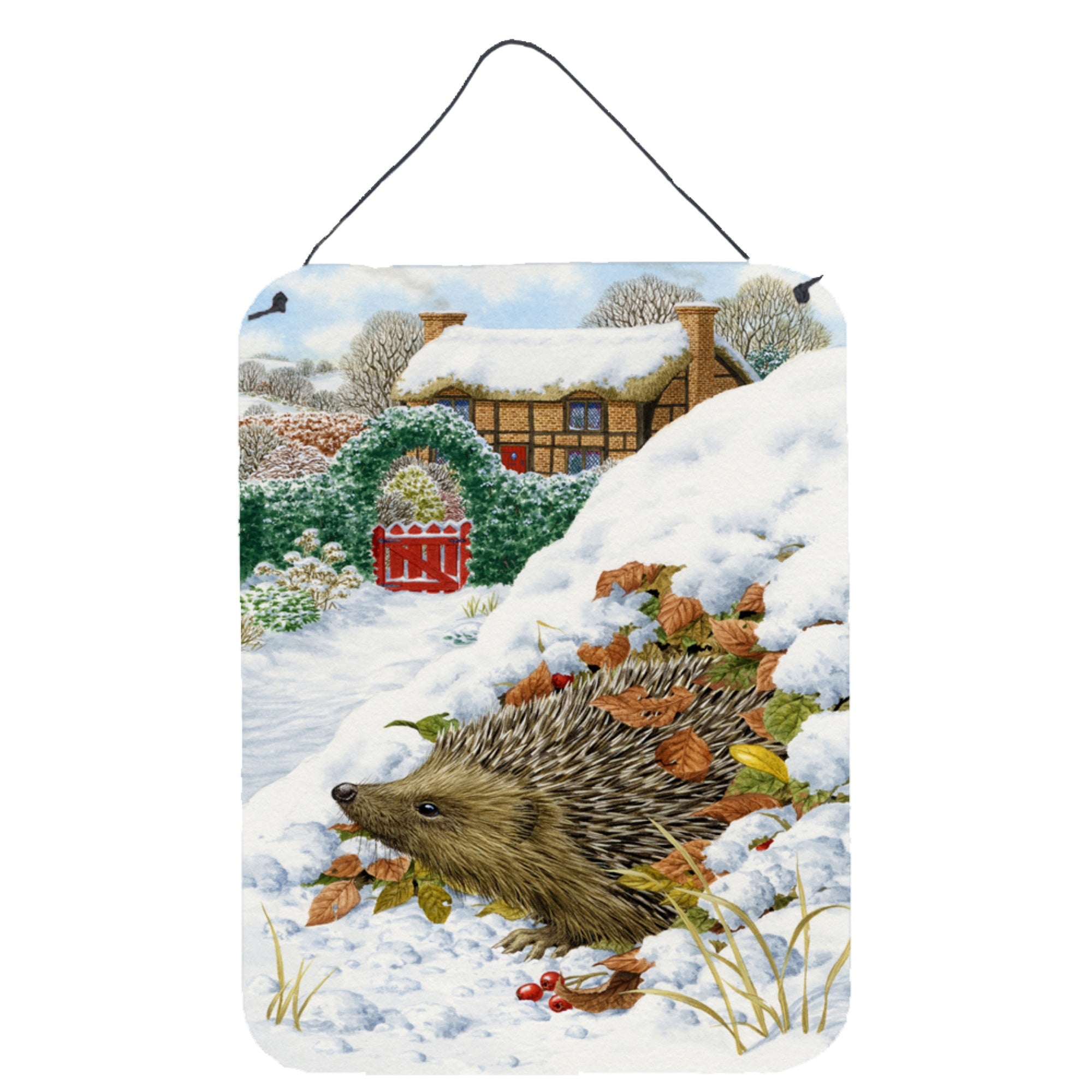 'Caroline'S Treasures Hedgehog Holiday Wall Or Door Hanging Prints Asa2158Ds1216, 16Hx12W, Multicolor''