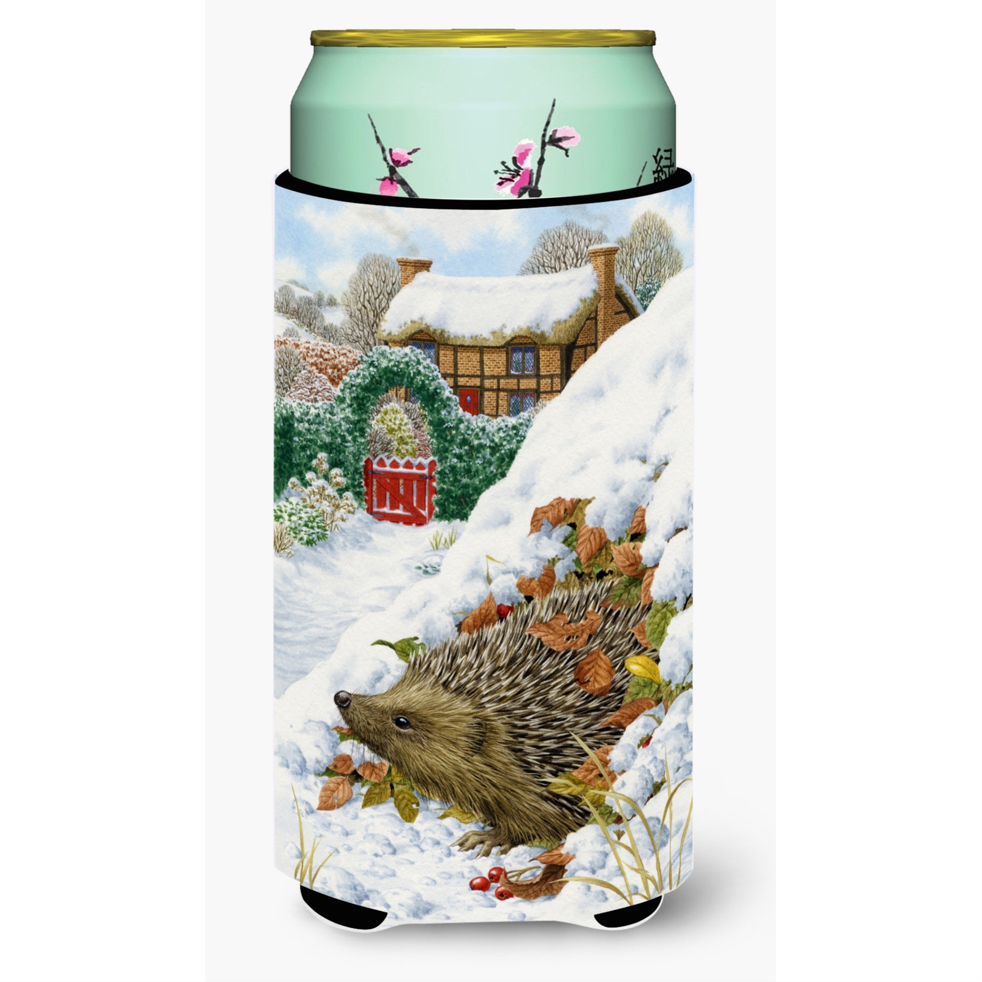 'Caroline'S Treasures Hedgehog Holiday Tall Boy Koozie Hugger, Multicolor''