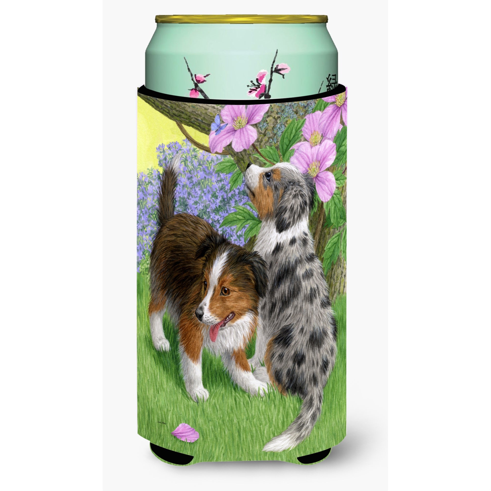 'Caroline'S Treasures Sheltie Puppies Tall Boy Koozie Hugger, Multicolor''