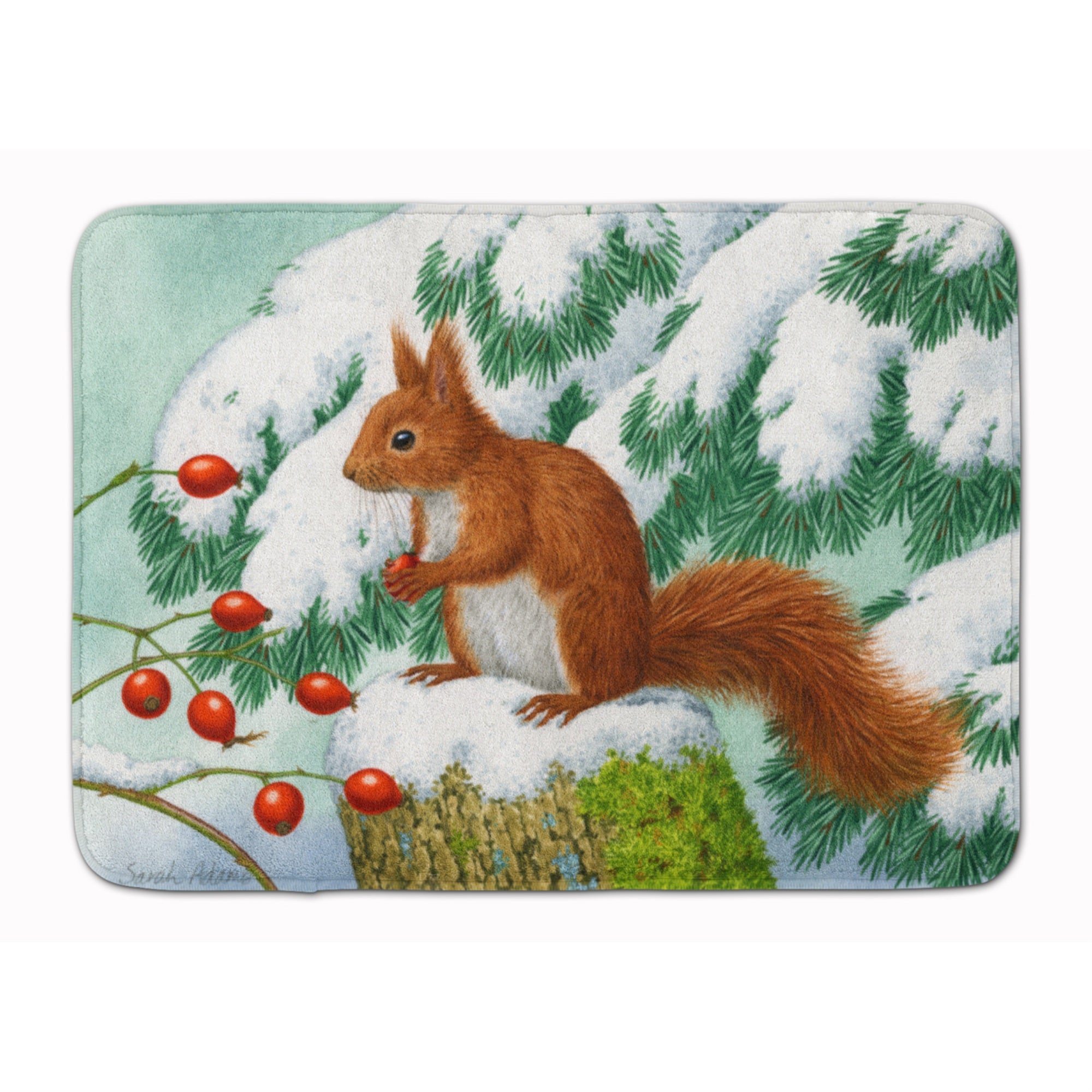 'Caroline'S Treasures Winter Red Squirrel Floor Mat, 19'''' X 27'''', Multicolor''