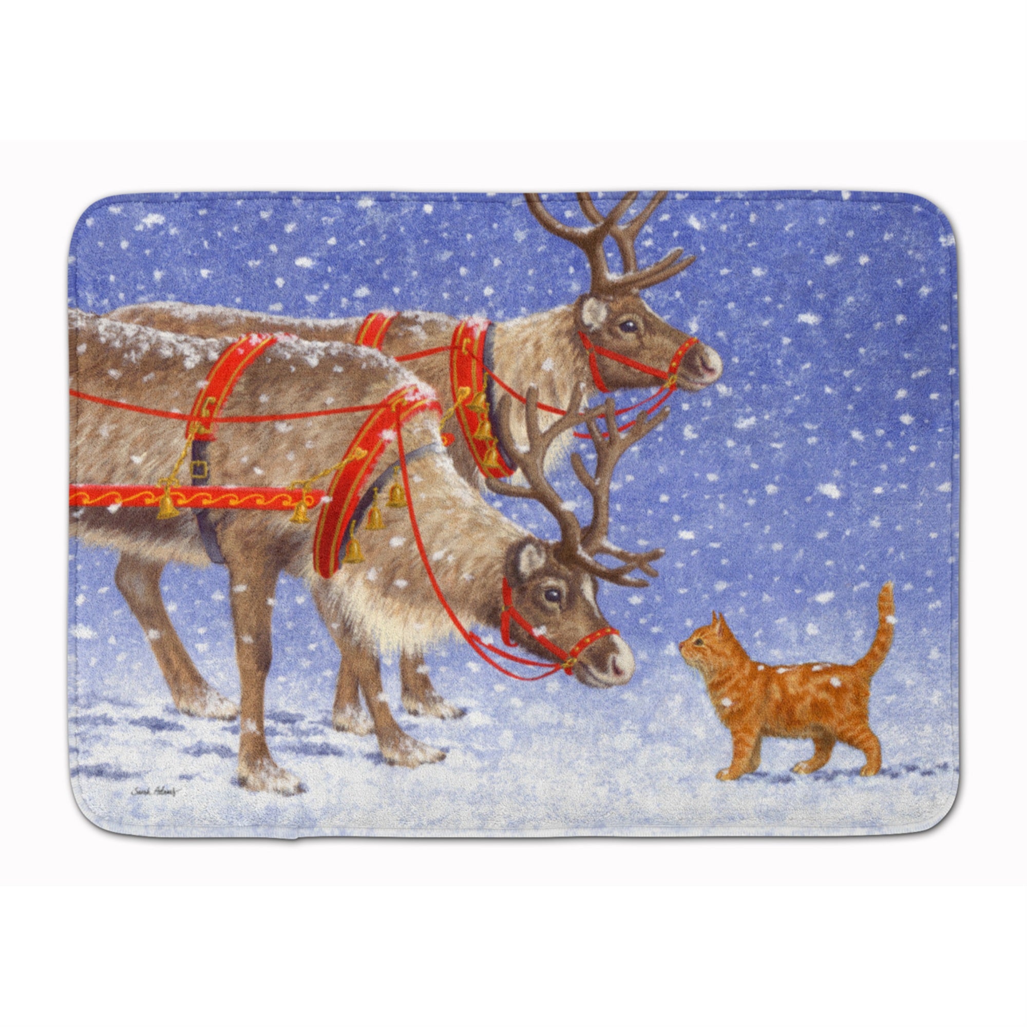 'Caroline'S Treasures Reindeer & Cat Floor Mat, 19'''' X 27'''', Multicolor''