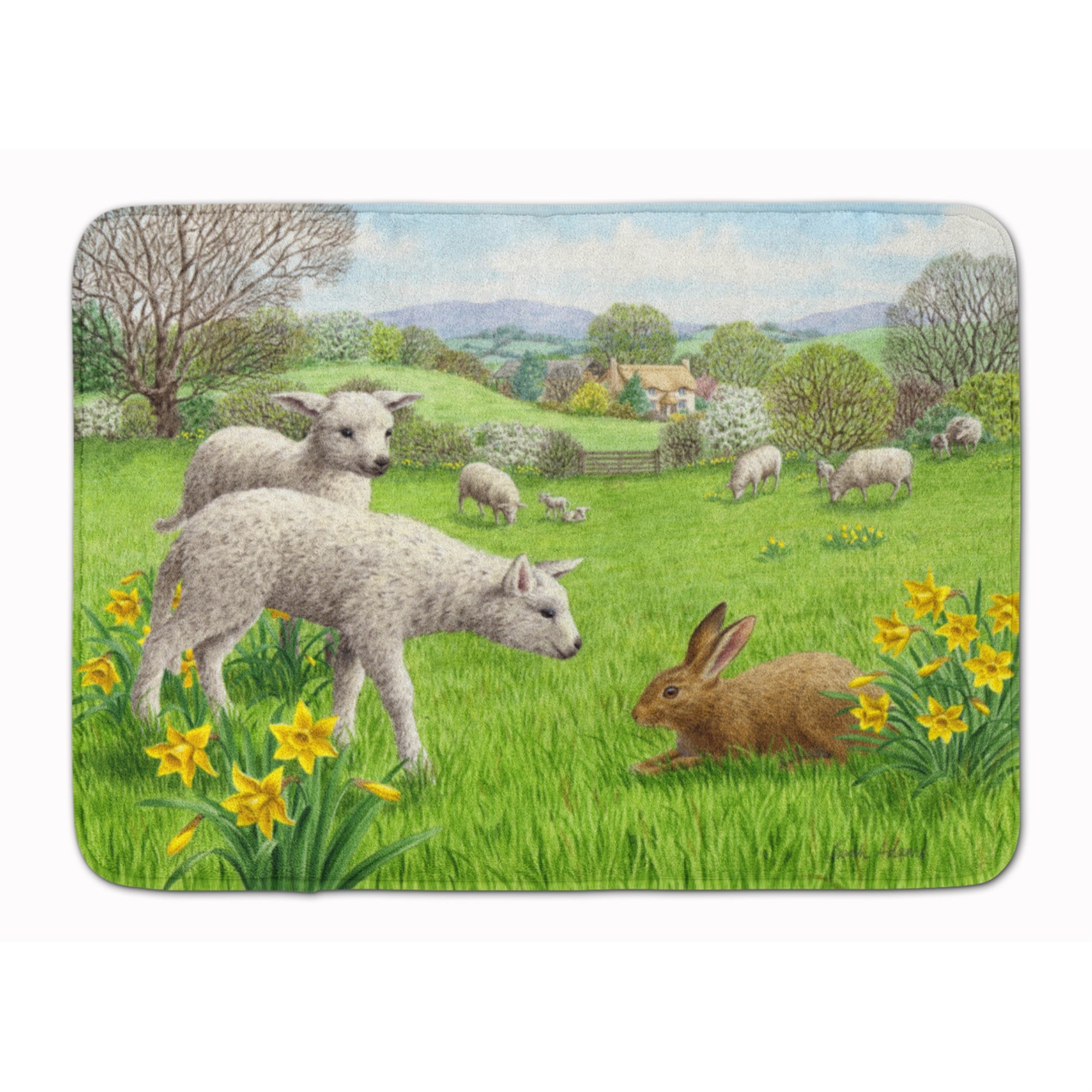 'Caroline'S Treasures Lambs, Sheep And Rabbit Hare Floor Mat, 19'''' X 27'''', Multicolor''