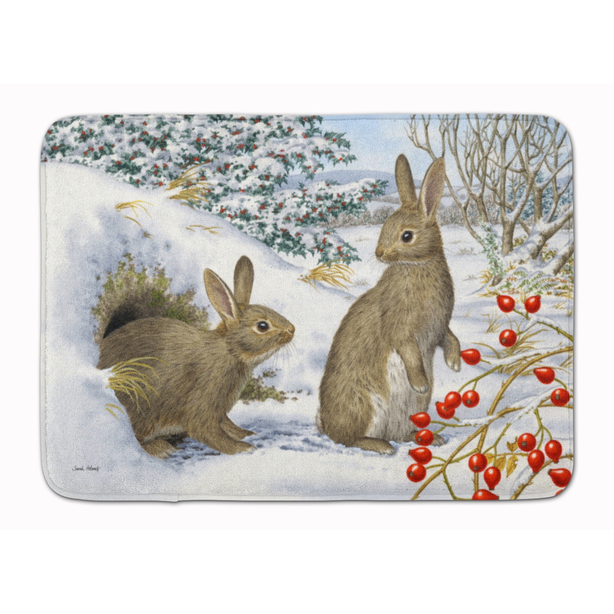 'Caroline'S Treasures Winter Rabbits Floor Mat, 19'''' X 27'''', Multicolor''