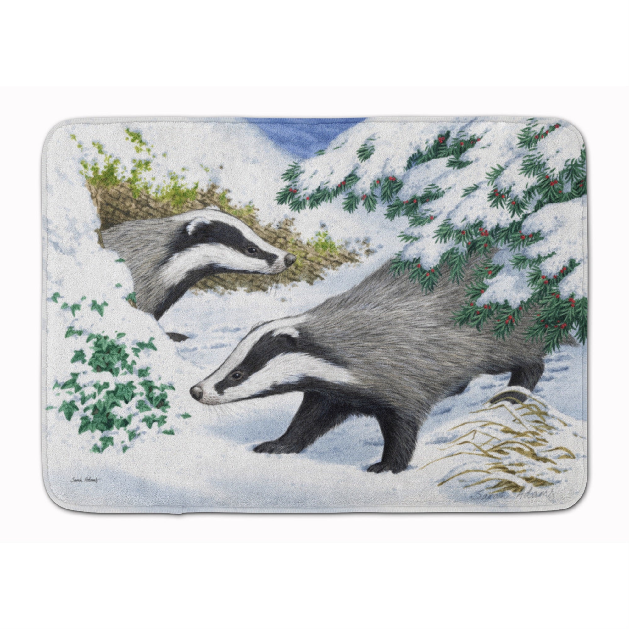 'Caroline'S Treasures Badgers In The Snow Floor Mat, 19'''' X 27'''', Multicolor''