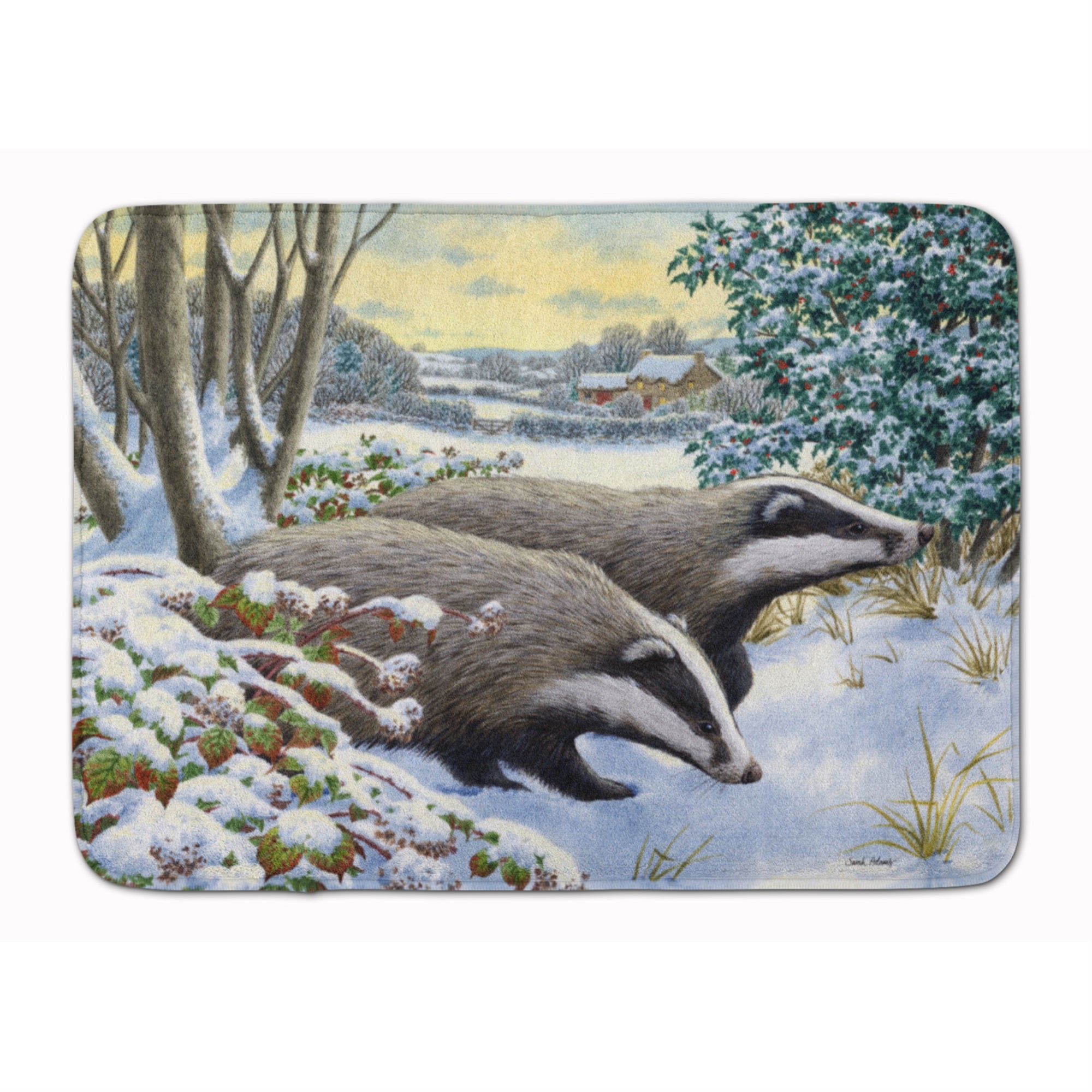 'Caroline'S Treasures Winter Badgers Floor Mat, 19'''' X 27'''', Multicolor''