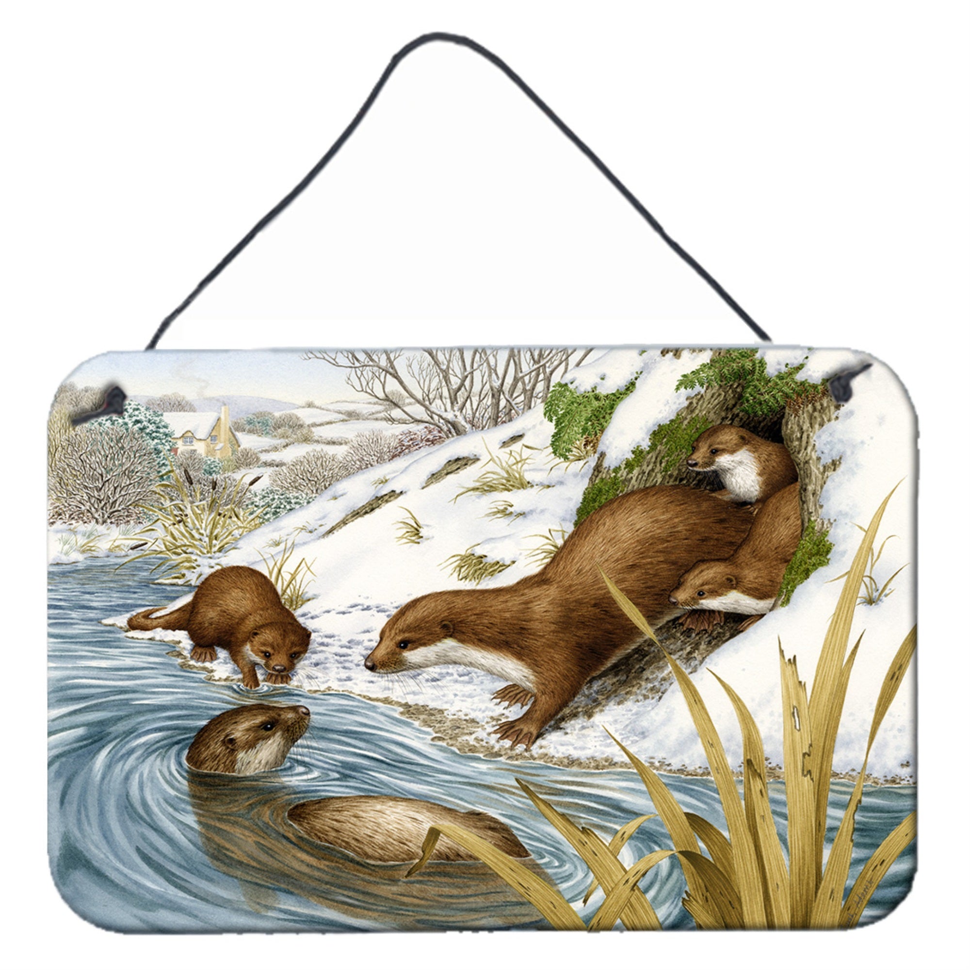 'Caroline'S Treasures Playtime Otters Wall Or Door Hanging Prints Asa2186Ds812, 8Hx12W, Multicolor''