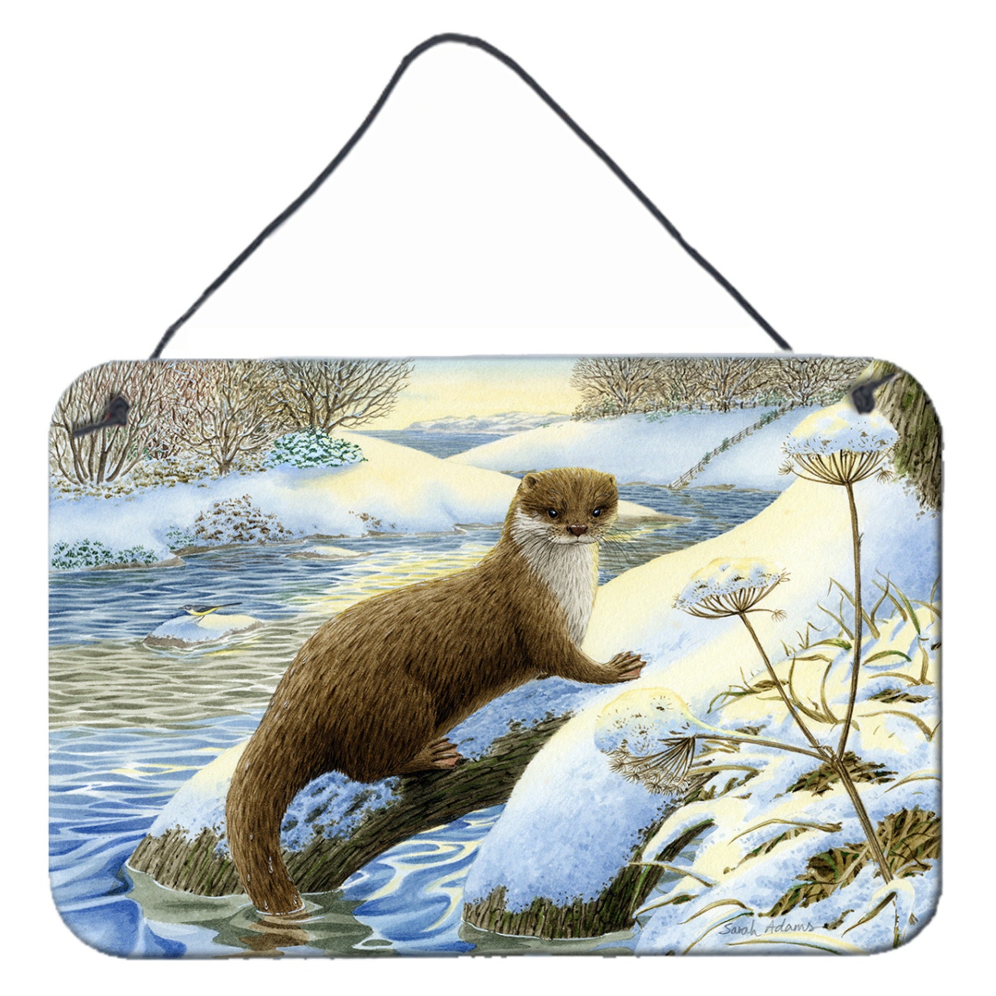 'Caroline'S Treasures Winter Otter Wall Or Door Hanging Prints Asa2187Ds812, 8Hx12W, Multicolor''