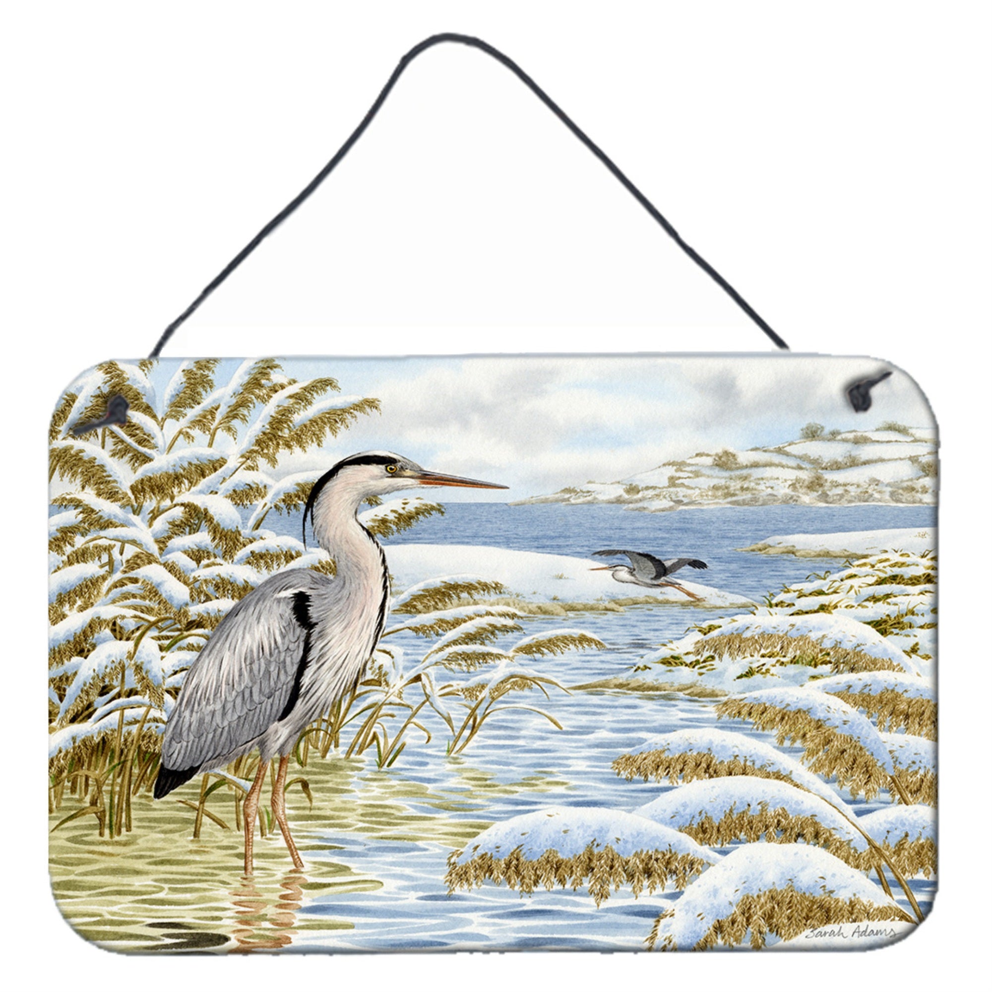 'Caroline'S Treasures Blue Heron By The Water Wall Or Door Hanging Prints Asa2191Ds812, 8''''H X 12''''W, Multicolor''