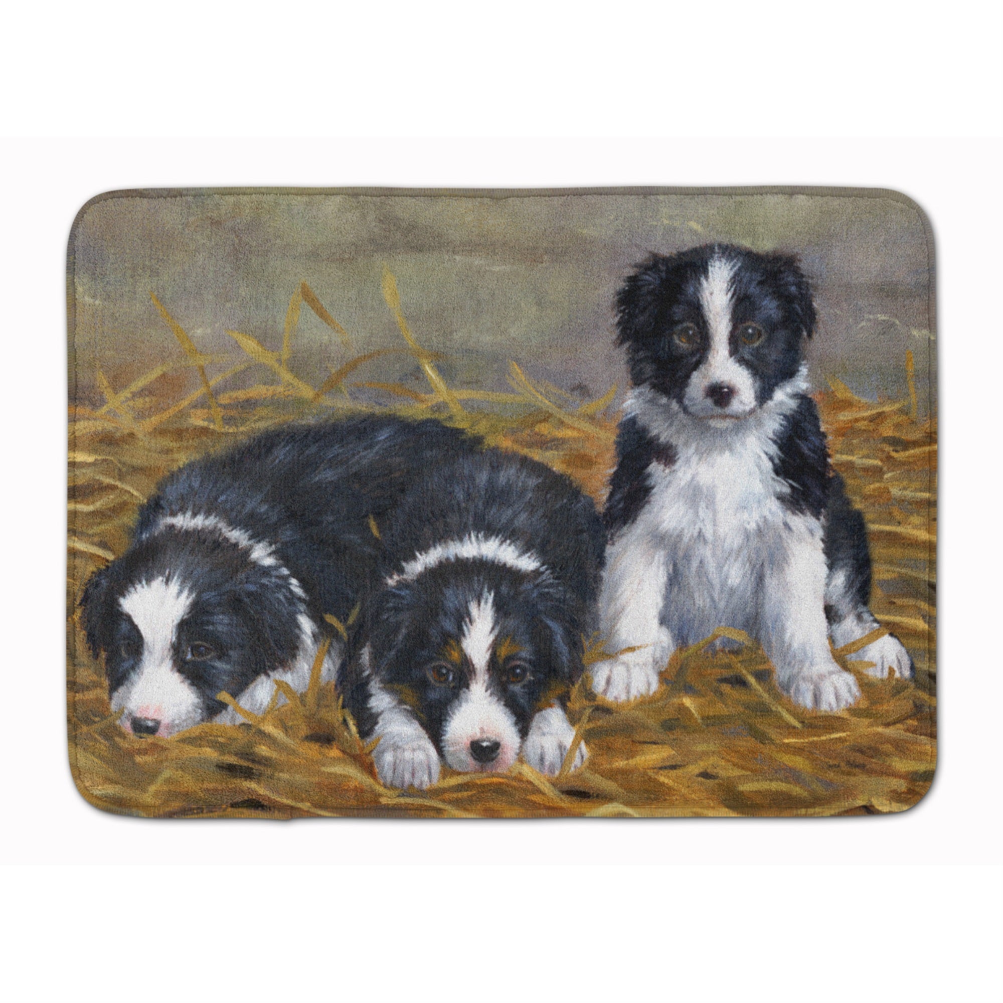 'Caroline'S Treasures Border Collie Puppies Floor Mat, 19'''' X 27'''', Multicolor''