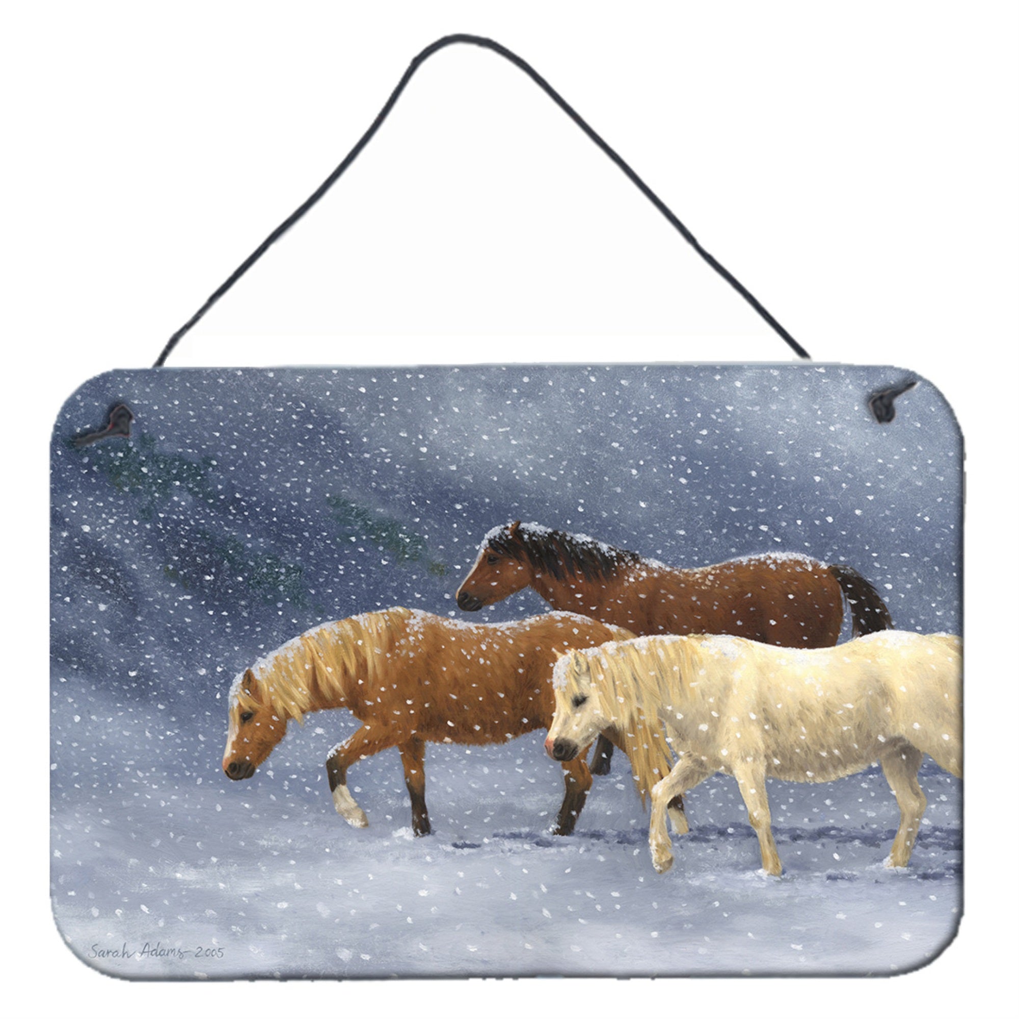 'Caroline'S Treasures Seeking Shelter Horses Wall Or Door Hanging Prints Asa2197Ds812, 8Hx12W, Multicolor''