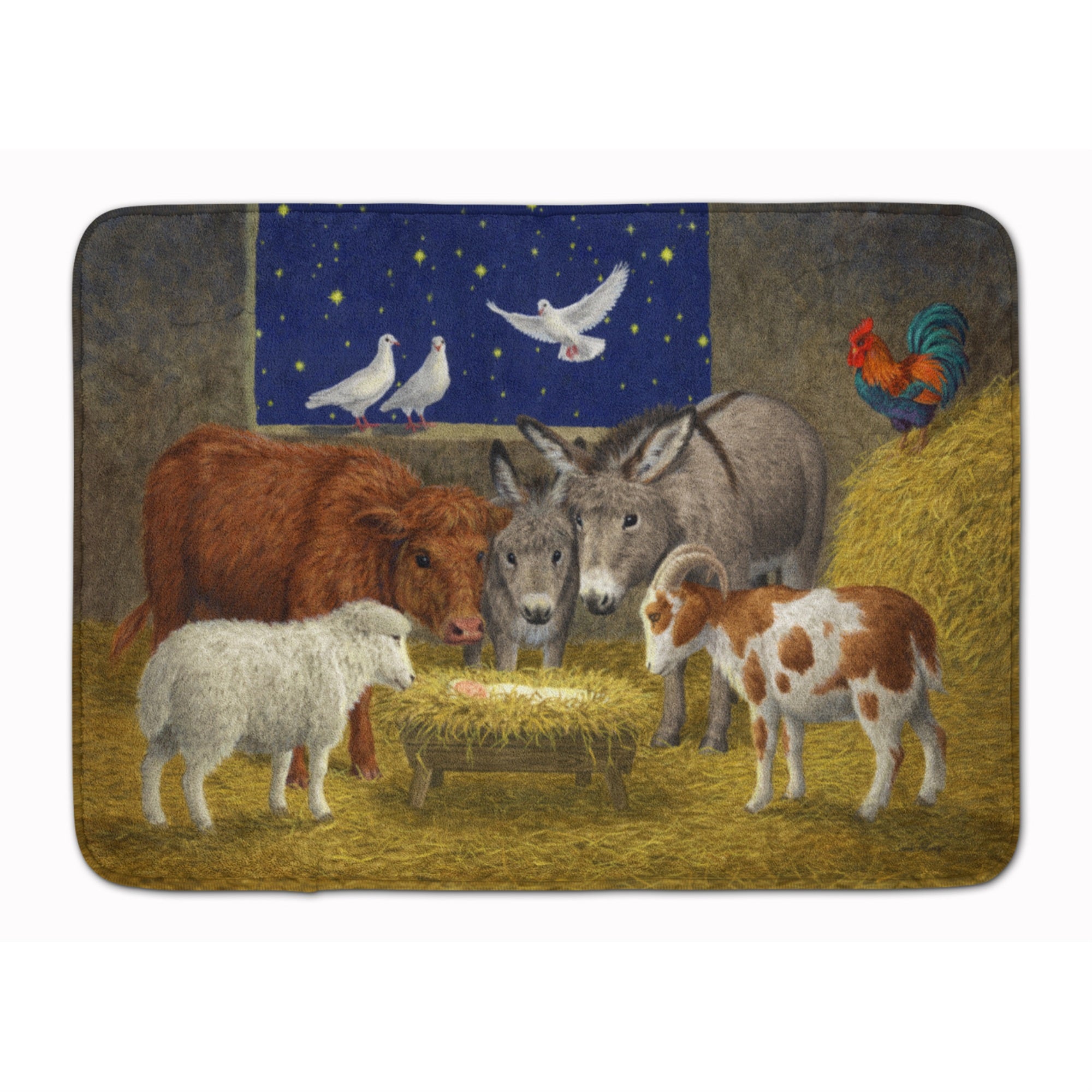 'Caroline'S Treasures Animals Crib Nativity Christmas Scene Floor Mat, 19'''' X 27'''', Multicolor''