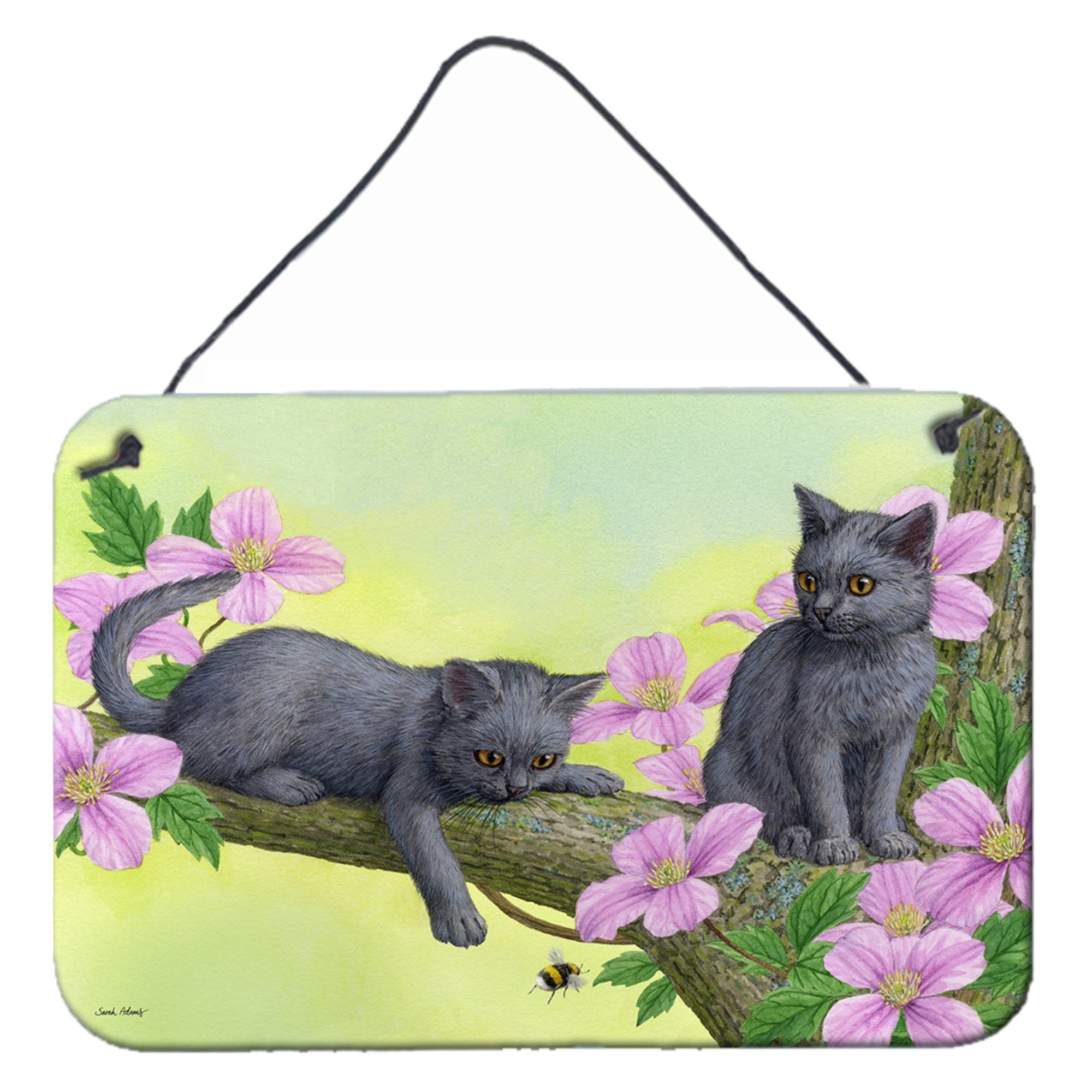 'Caroline'S Treasures Chartruex Kittens Wall Or Door Hanging Prints Asa2211Ds812, 8Hx12W, Multicolor''