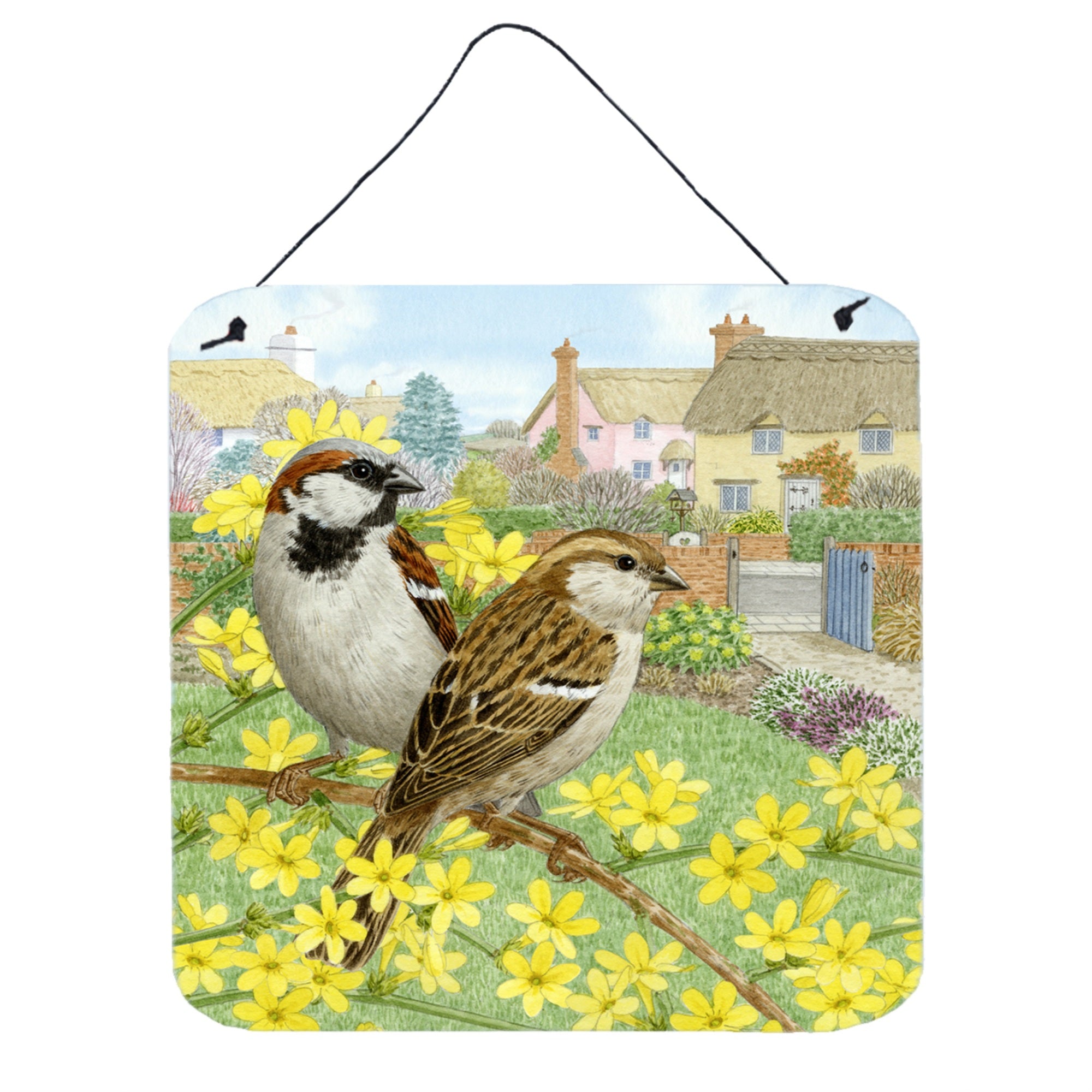 'Caroline'S Treasures House Sparrows By Sarah Adams Wall Or Door Hanging Prints Asad0677Ds66, 6Hx6W, Multicolor''