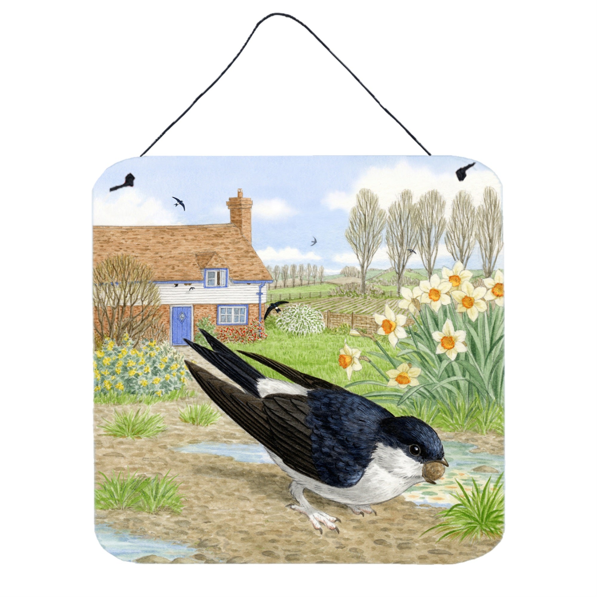 'Caroline'S Treasures House Martin By Sarah Adams Wall Or Door Hanging Prints Asad0682Ds66, 6Hx6W, Multicolor''