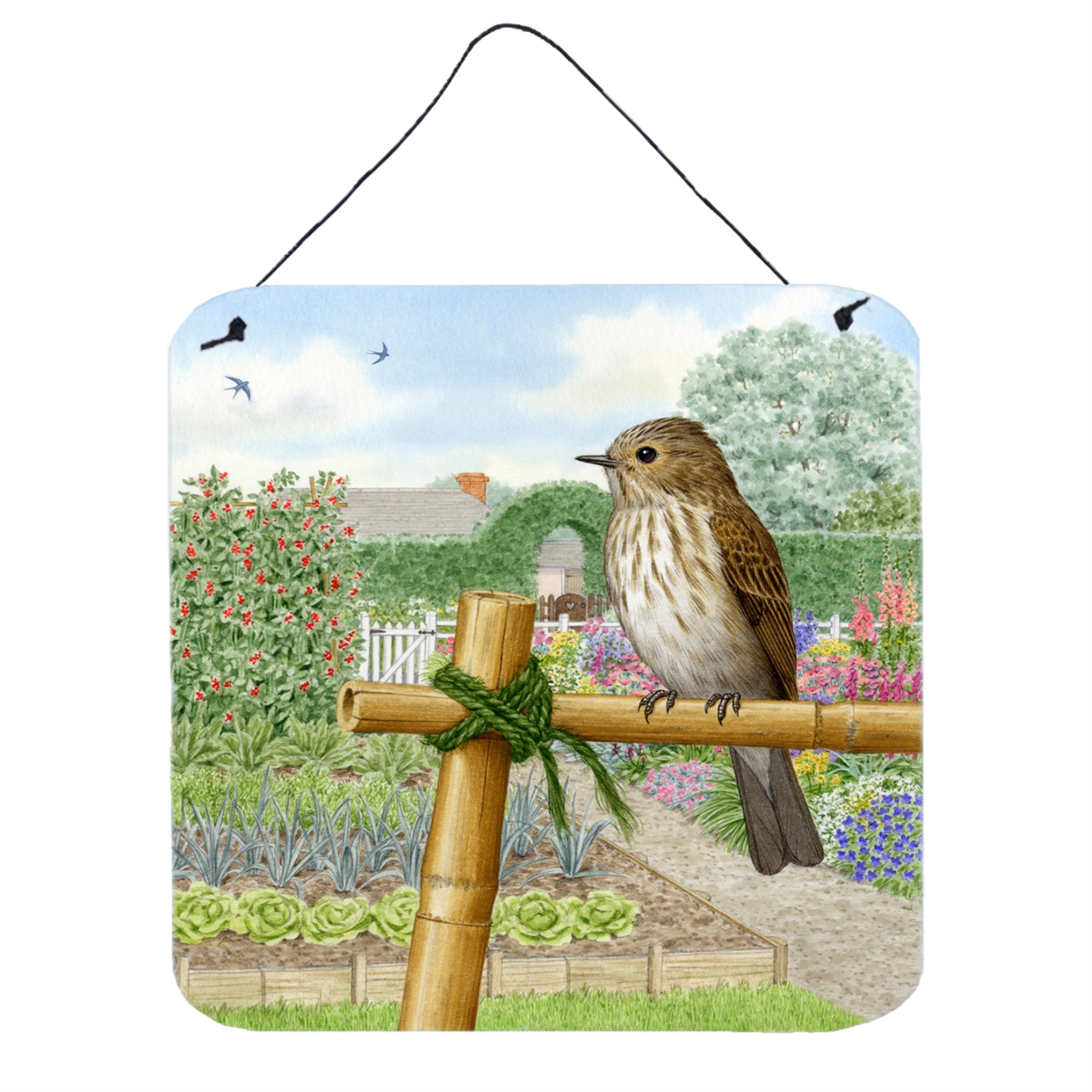 'Caroline'S Treasures Spotted Flycatcher By Sarah Adams Wall Or Door Hanging Prints Asad0688Ds66, 6Hx6W, Multicolor''
